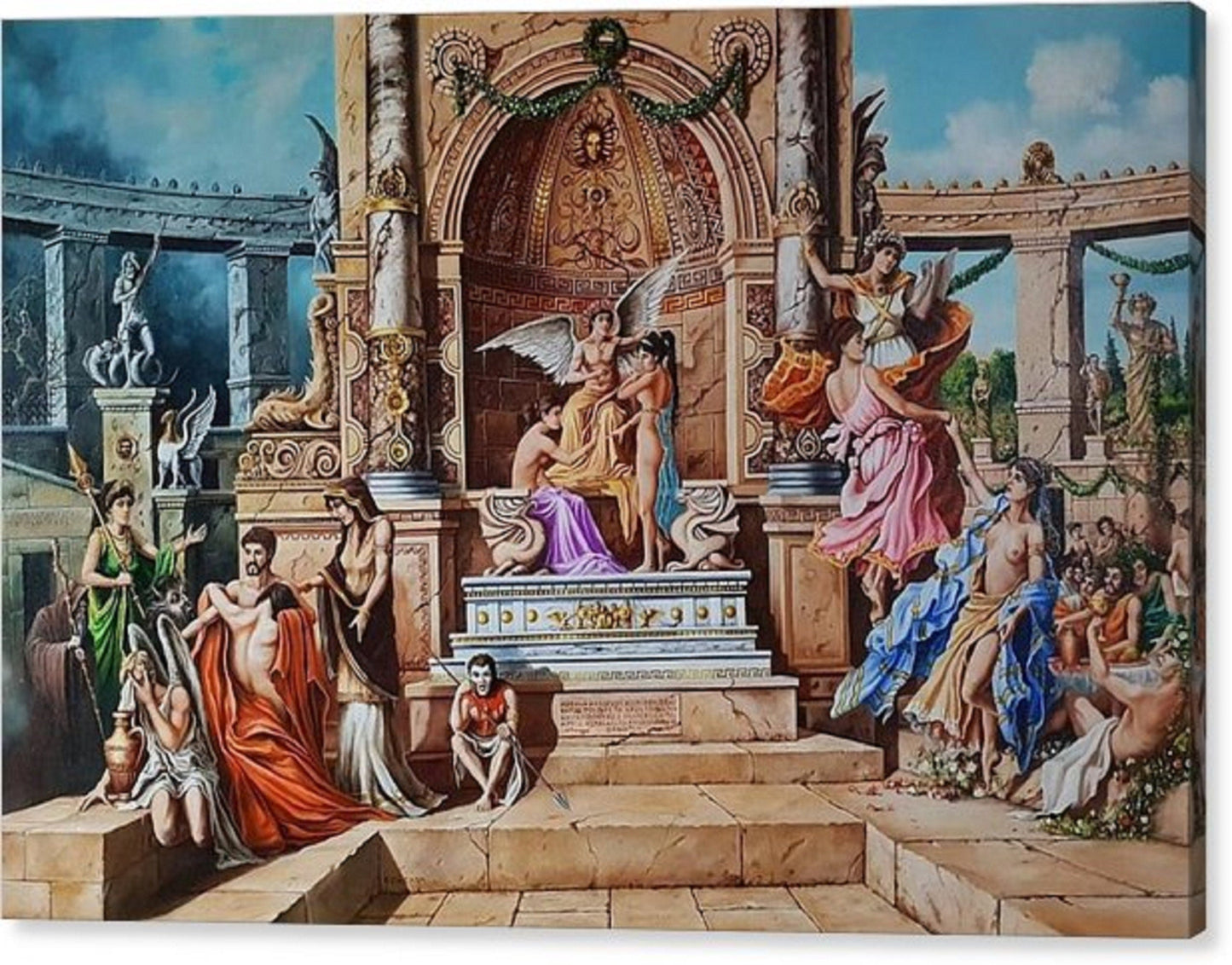 JUDGMENT DAY of  APOLLO | Giclée canvas print from figurative original oil painting | Modern home decoration | Greek mythology Apollo temple FOSHE ART