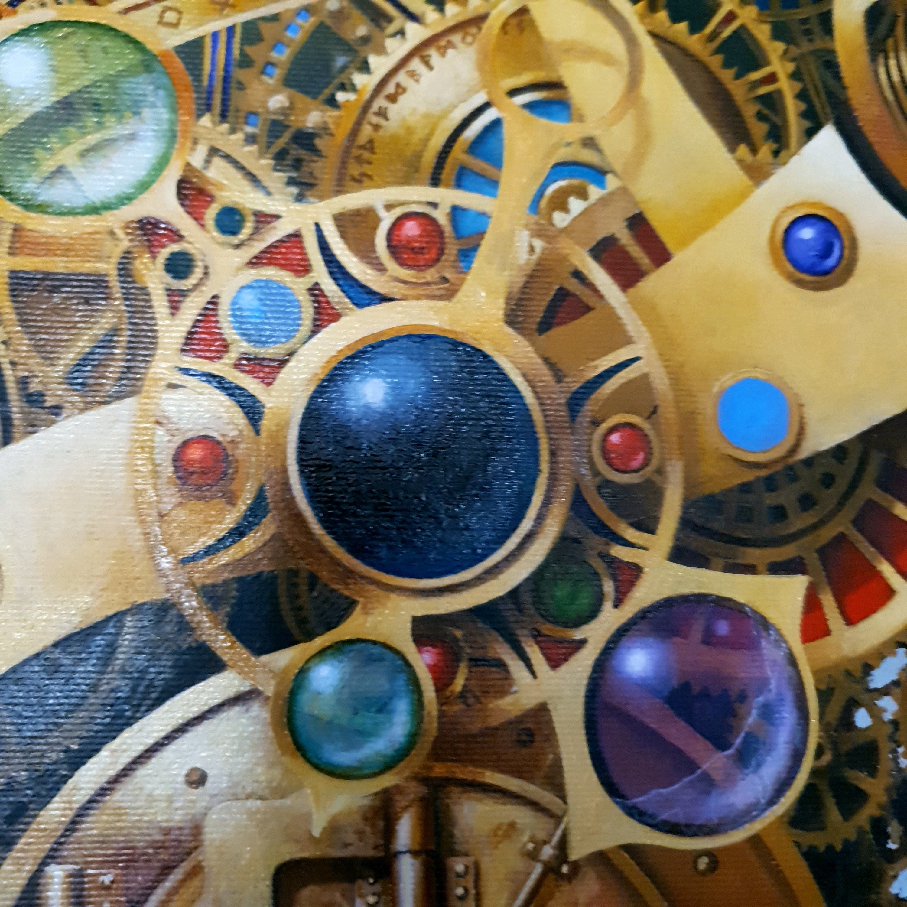 MYSTERY OF TIME art prints from original painting  | surreal clock image | abstract wall art FOSHE ART