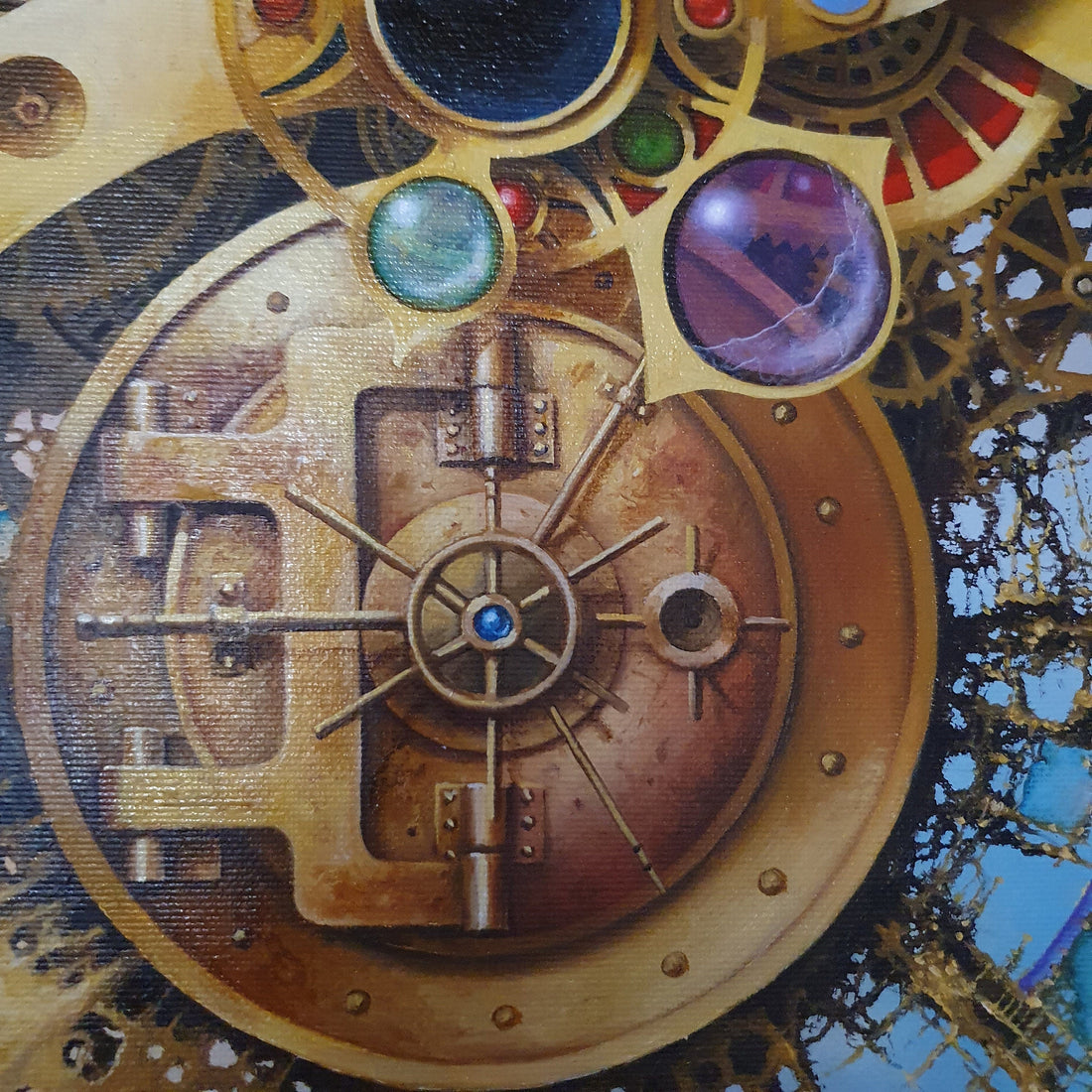 MYSTERY OF TIME art prints from original painting  | surreal clock image | abstract wall art FOSHE ART