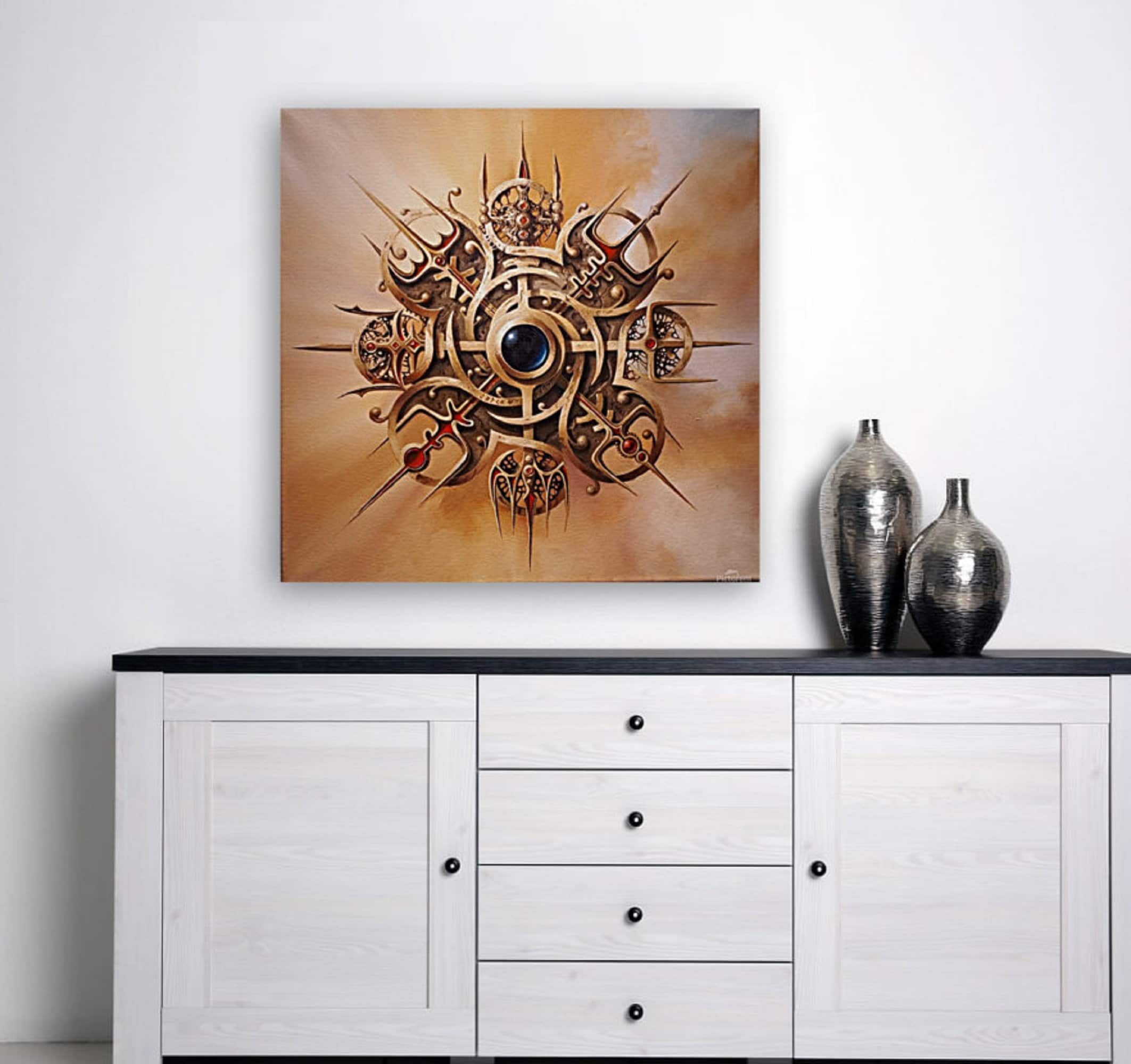 Vegvisir Viking Compass Giclée Canvas Print | Norse Mythology Art FOSHE ART