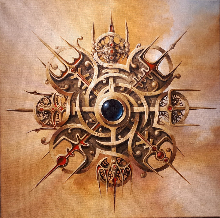 VEGVISIR Viking Compass Giclee Canvas Print | Original Painting Norse Mythology Art | Viking Décor & Gifts for Men