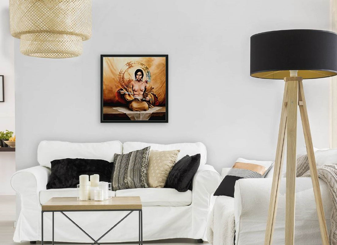 Japanese Sensuality Art Print | Archival-Quality Portrait of Japanese Woman | Unique Asian Home Decor | Elegant Wall Art | Original Artwork FOSHE ART