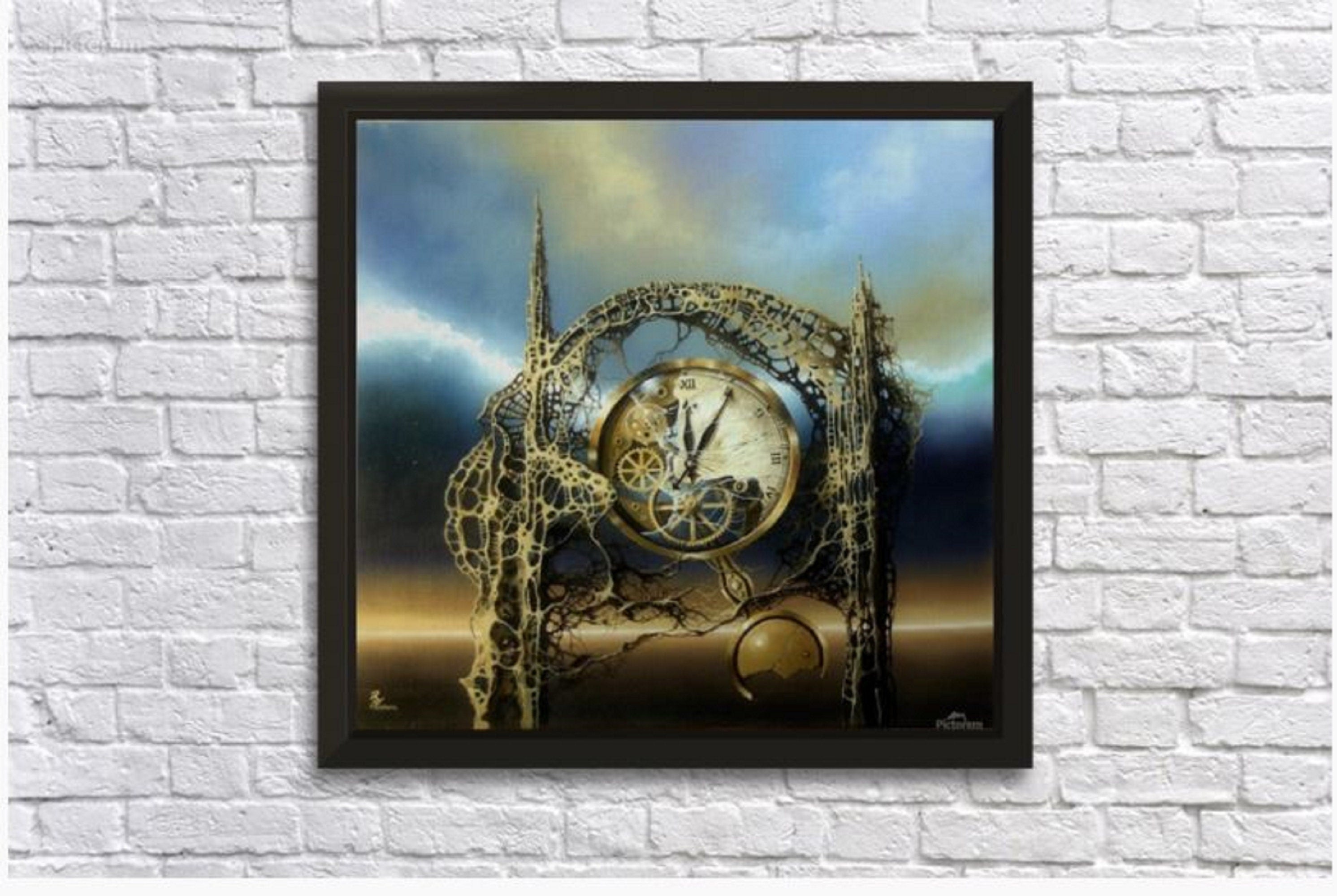 Time Gate Surreal Clock Giclée Canvas Print | Modern Home Decor FOSHE ART