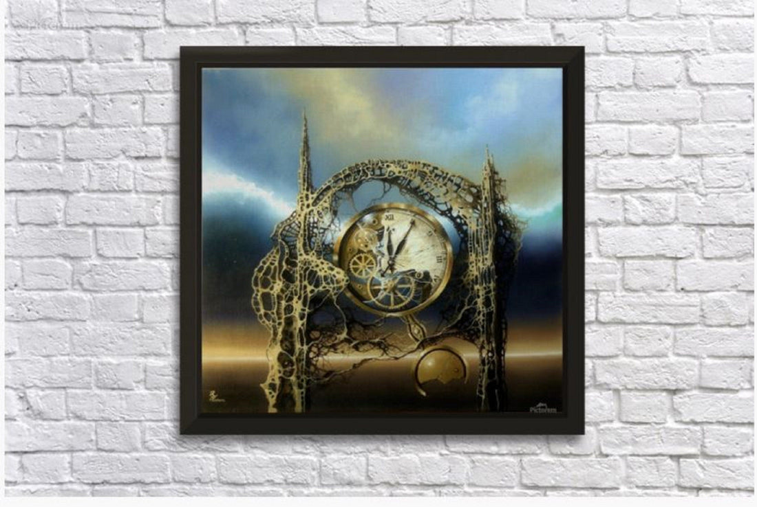 Time Gate Surreal Clock Giclée Canvas Print | Modern Home Decor FOSHE ART