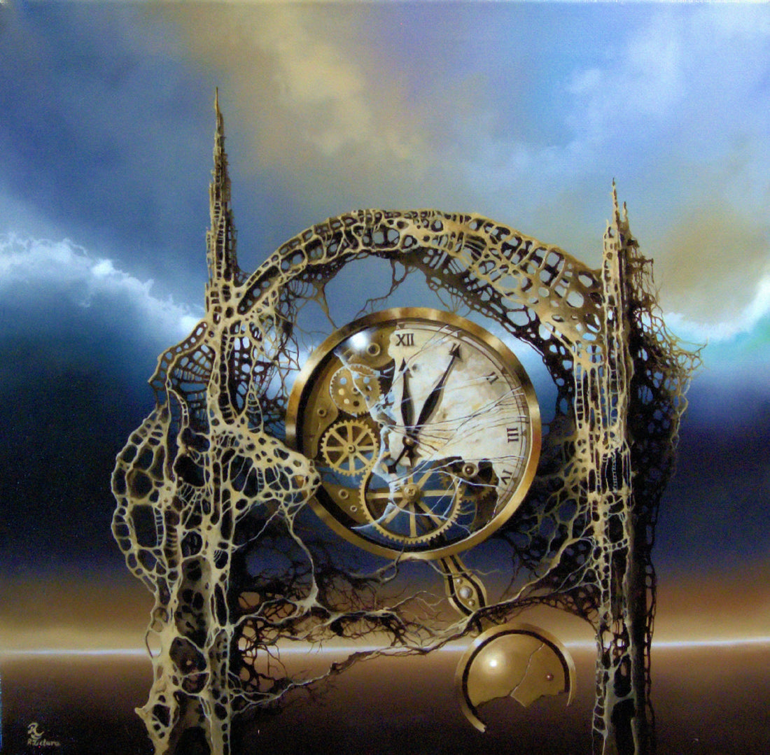 Time Gate Surreal Clock Giclée Canvas Print | Modern Home Decor FOSHE ART
