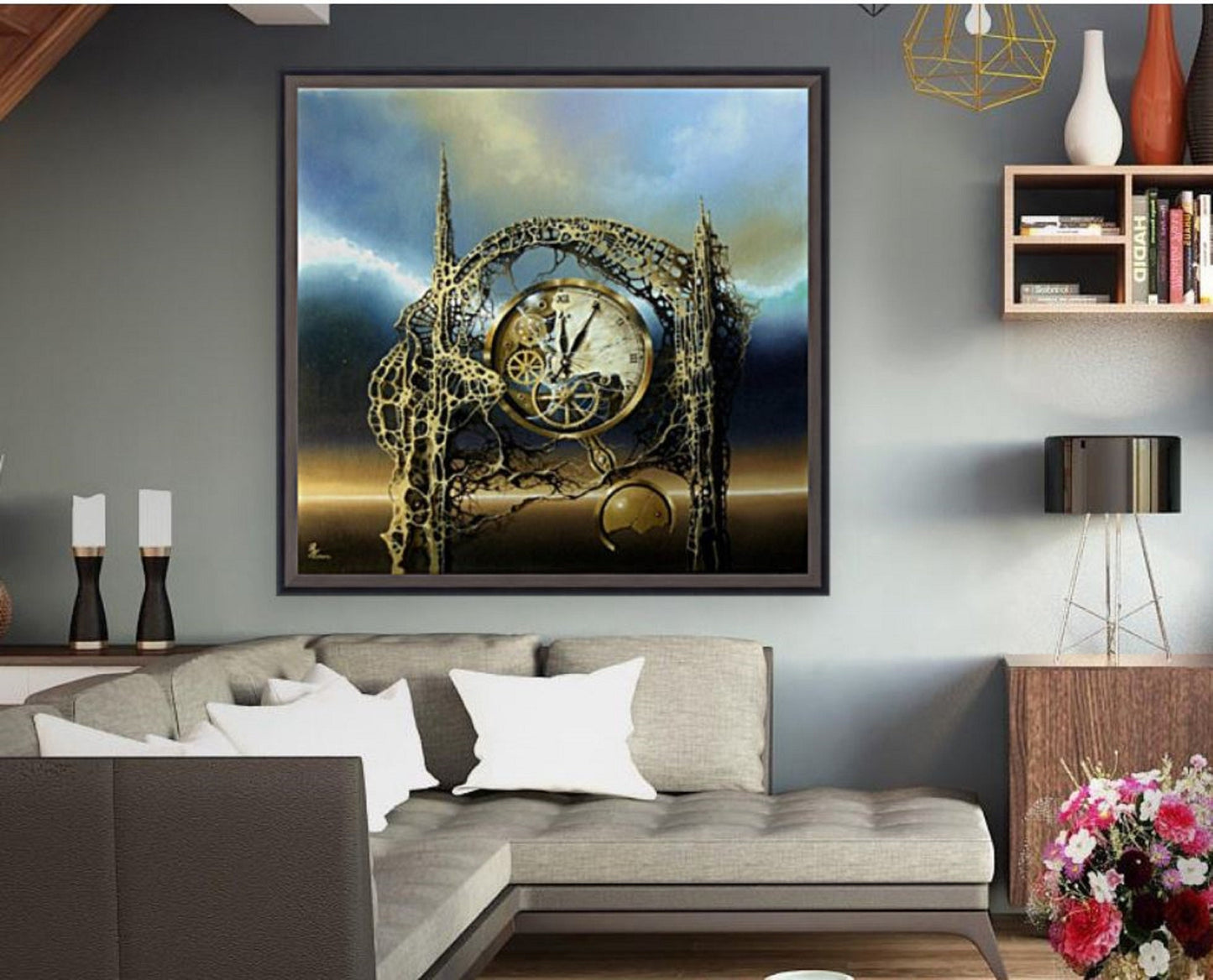 TIME GATE | Giclée canvas print from original oil painting of Robert Zietara | Modern home decoration | Gift idea for surreal art lovers