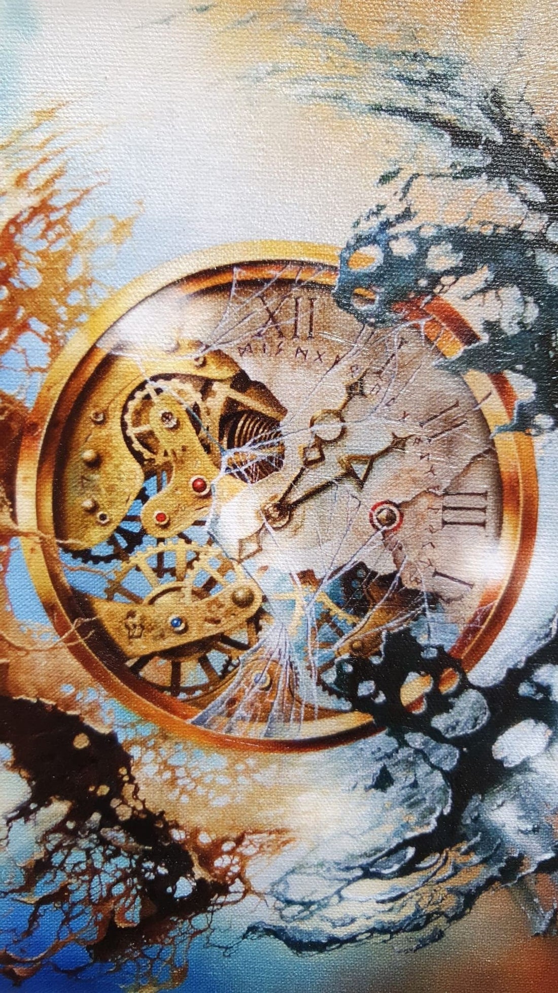 END OF TIME | Giclée canvas print from original oil painting of Robert Zietara | Modern home decoration | Gift idea for surreal art lovers