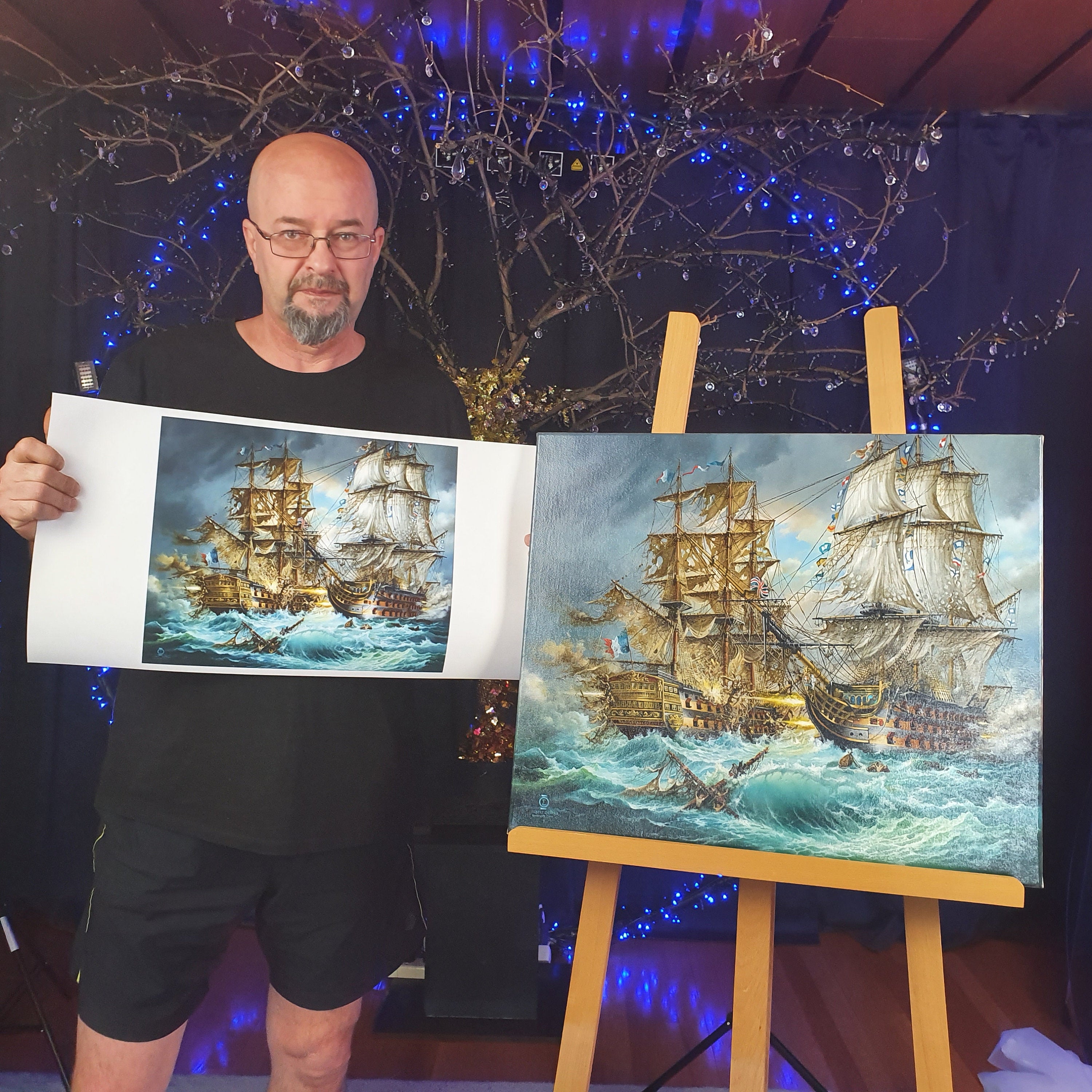 Battle-of-Trafalgar-Historical-Painting-Giclee-Print-Large-Canvas-HMS Victory-Naval History-Singed by artist-Lord Nelson-oil-painting-ship-seascape-artwork