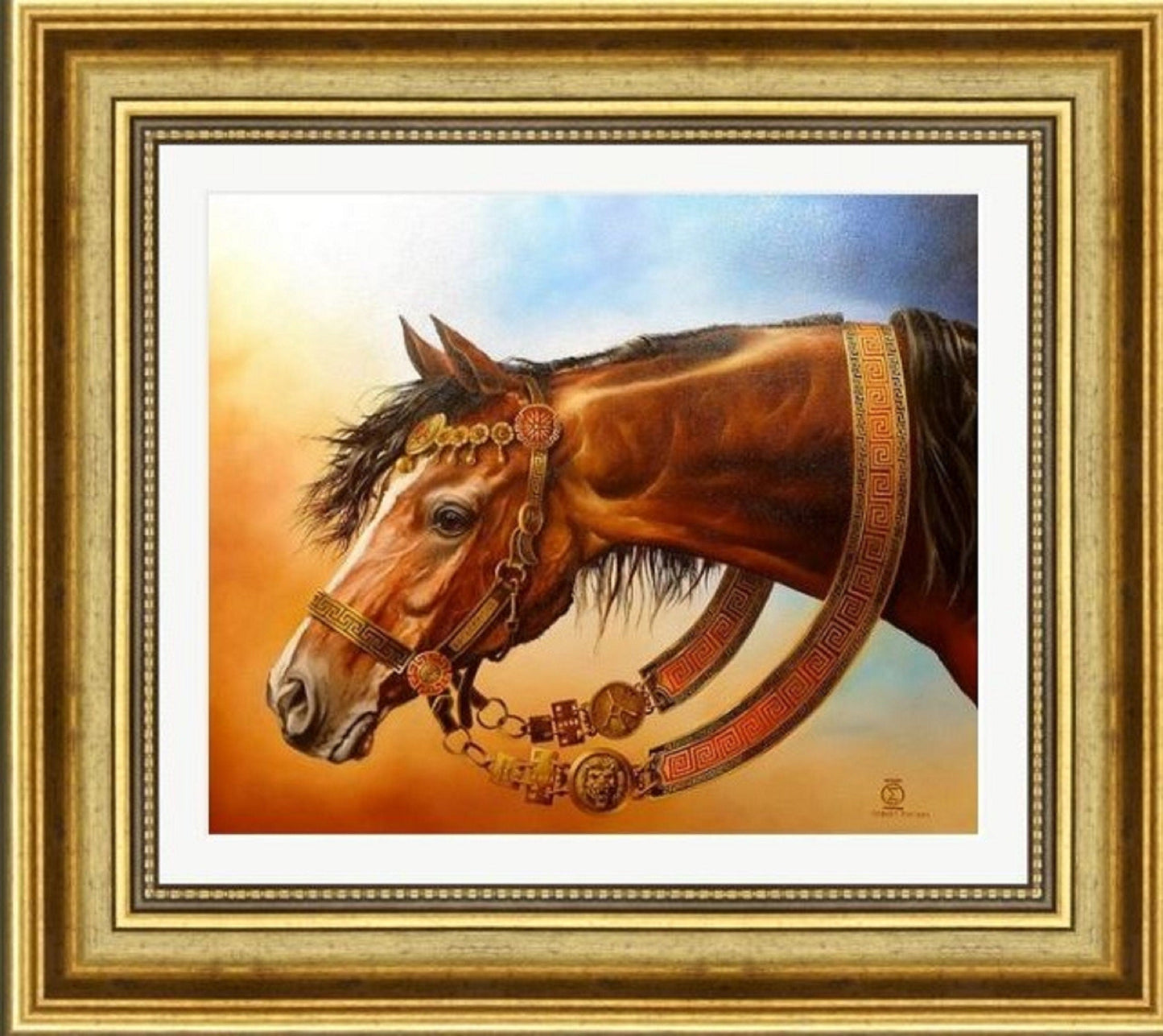 HORSE | BUCEPHALUS | Premium Canvas Print of Original Oil Painting | 3D Hand-Finished Print with Brush Strokes | Elegant Horse Lover Gift FOSHE ART