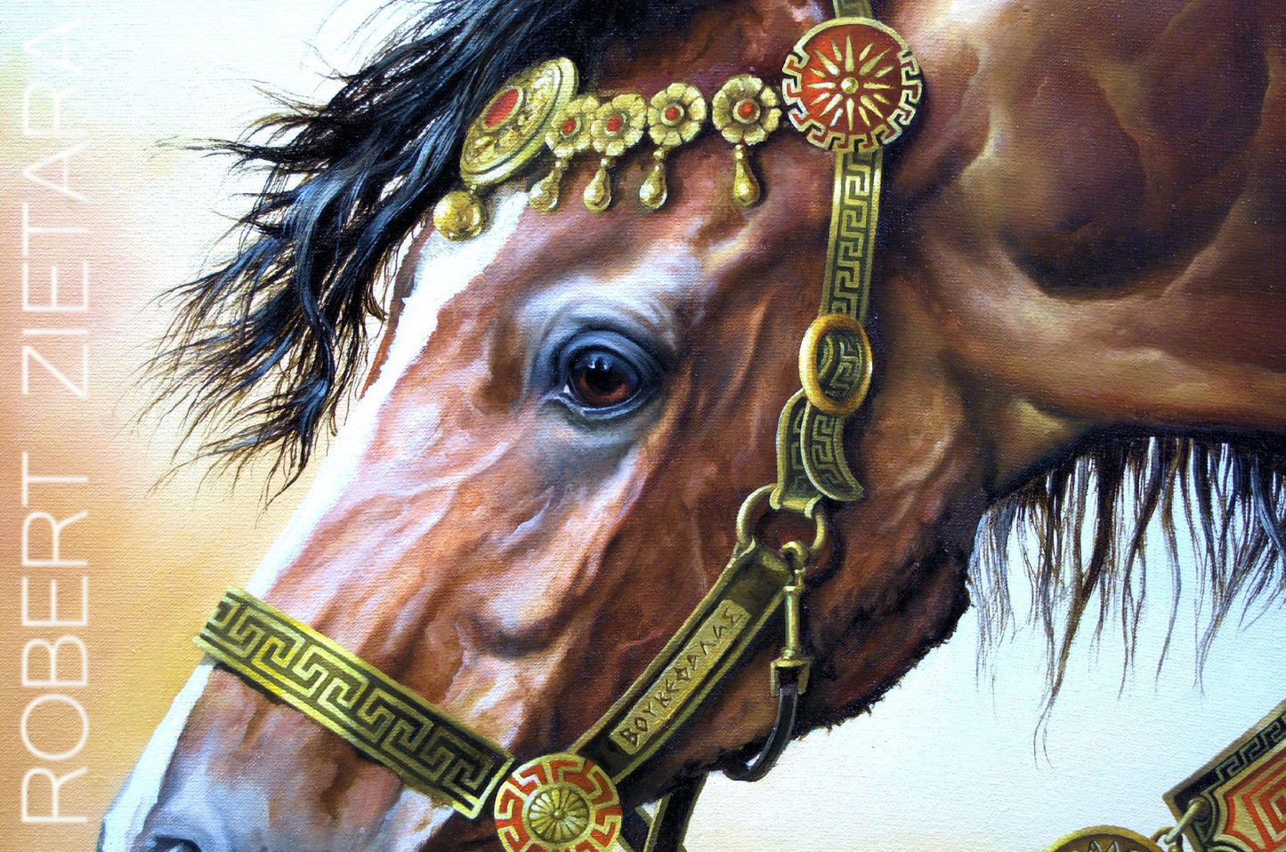 HORSE | BUCEPHALUS | Premium Reproduction | Archival Giclée canvas print of original oil painting | Horse Lover gift | Portrait of a Horse