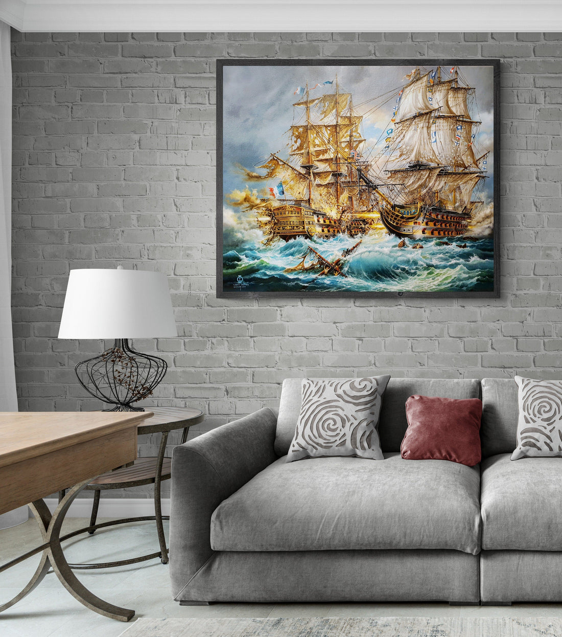 HMS Victory | ship painting| Battle of Trafalgar | Admiral Lord Nelson | glicee canvas art prints of original oil painting FOSHE ART