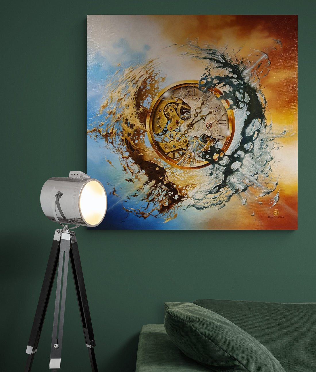 Modern Large Luxury Wall Art Giclée Canvas Print of original oil painting "END OF TIME" by Robert Zietara | signed by the artist FOSHE ART