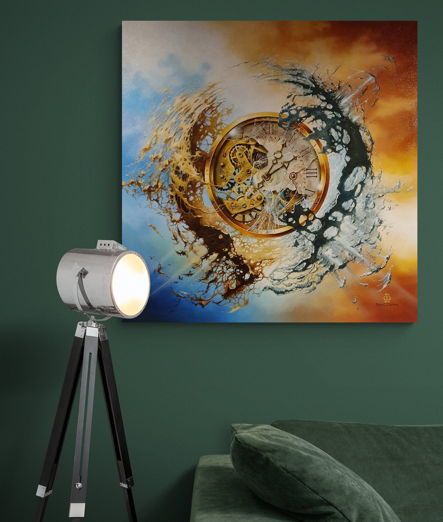 Modern Large Luxury Wall Art Giclée Canvas Print of original oil painting "END OF TIME" by Robert Zietara | signed by the artist FOSHE ART