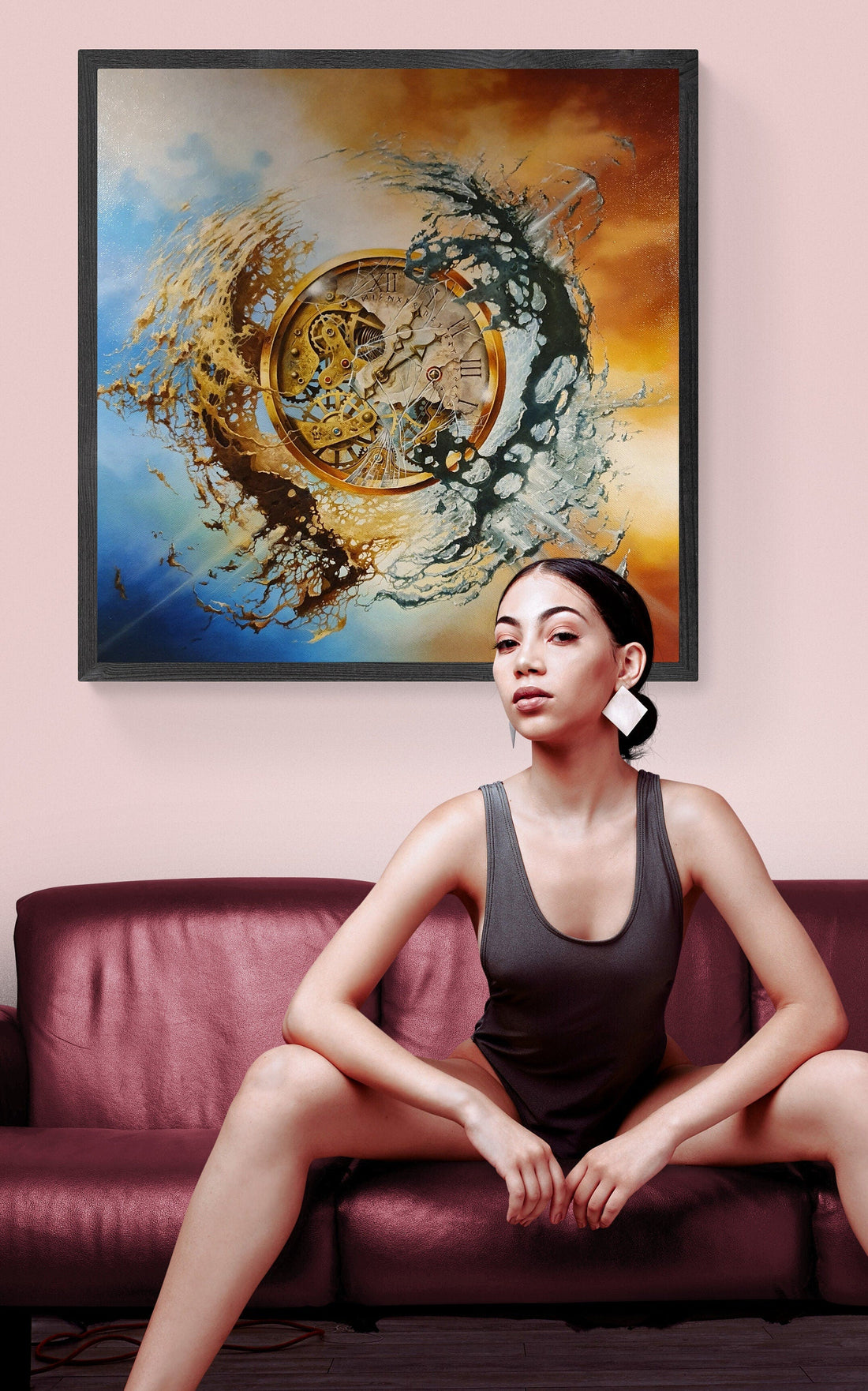 Modern Large Luxury Wall Art Giclée Canvas Print of original oil painting "END OF TIME" by Robert Zietara | signed by the artist FOSHE ART