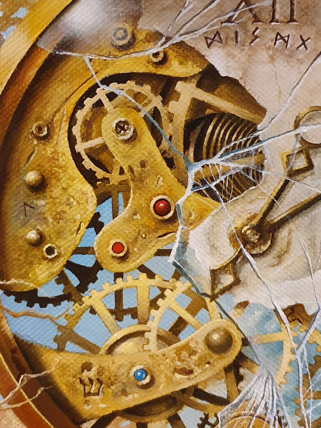 END OF TIME Fine Art Prints from original painting, Clock poster, Surreal art prints, Universe, Passing Time, Home Decore
