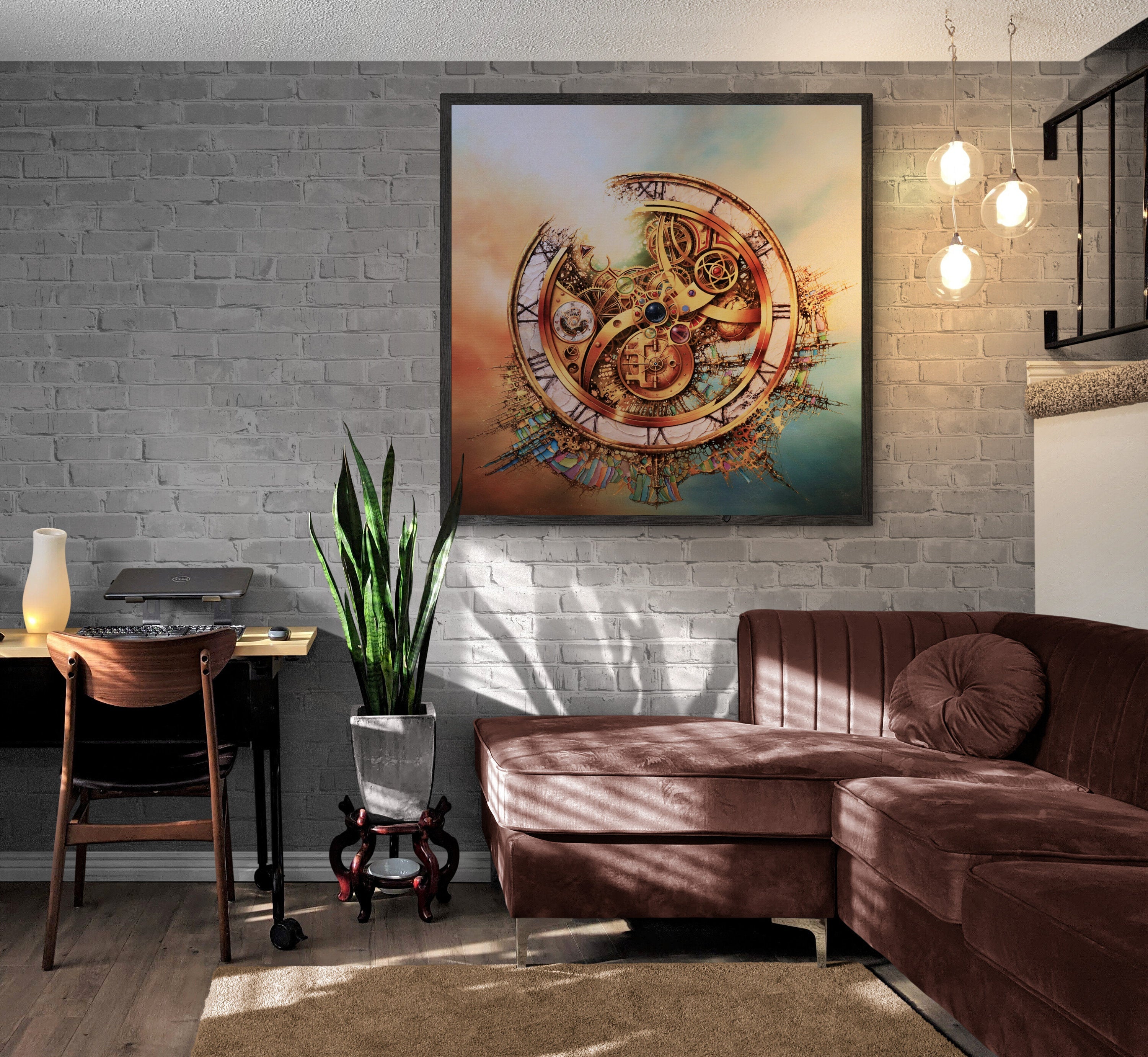 Modern Large Luxury Wall Art | Giclée Canvas Print of original oil painting "MYSTERY OF TIME" by Robert Zietara | signed by the artist FOSHE ART