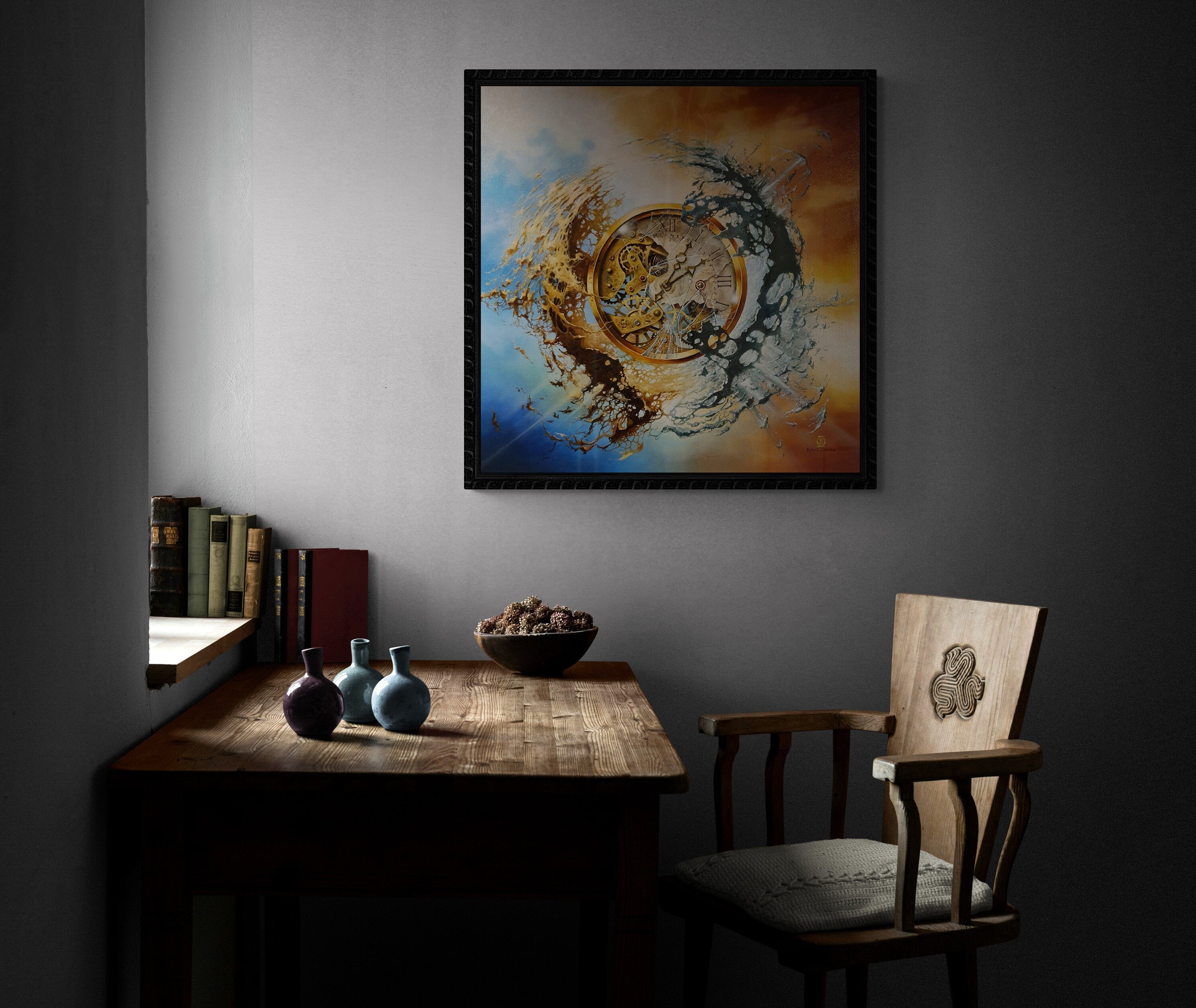 Modern Large Luxury Wall Art Giclée Canvas Print of original oil painting "END OF TIME" by Robert Zietara | signed by the artist FOSHE ART