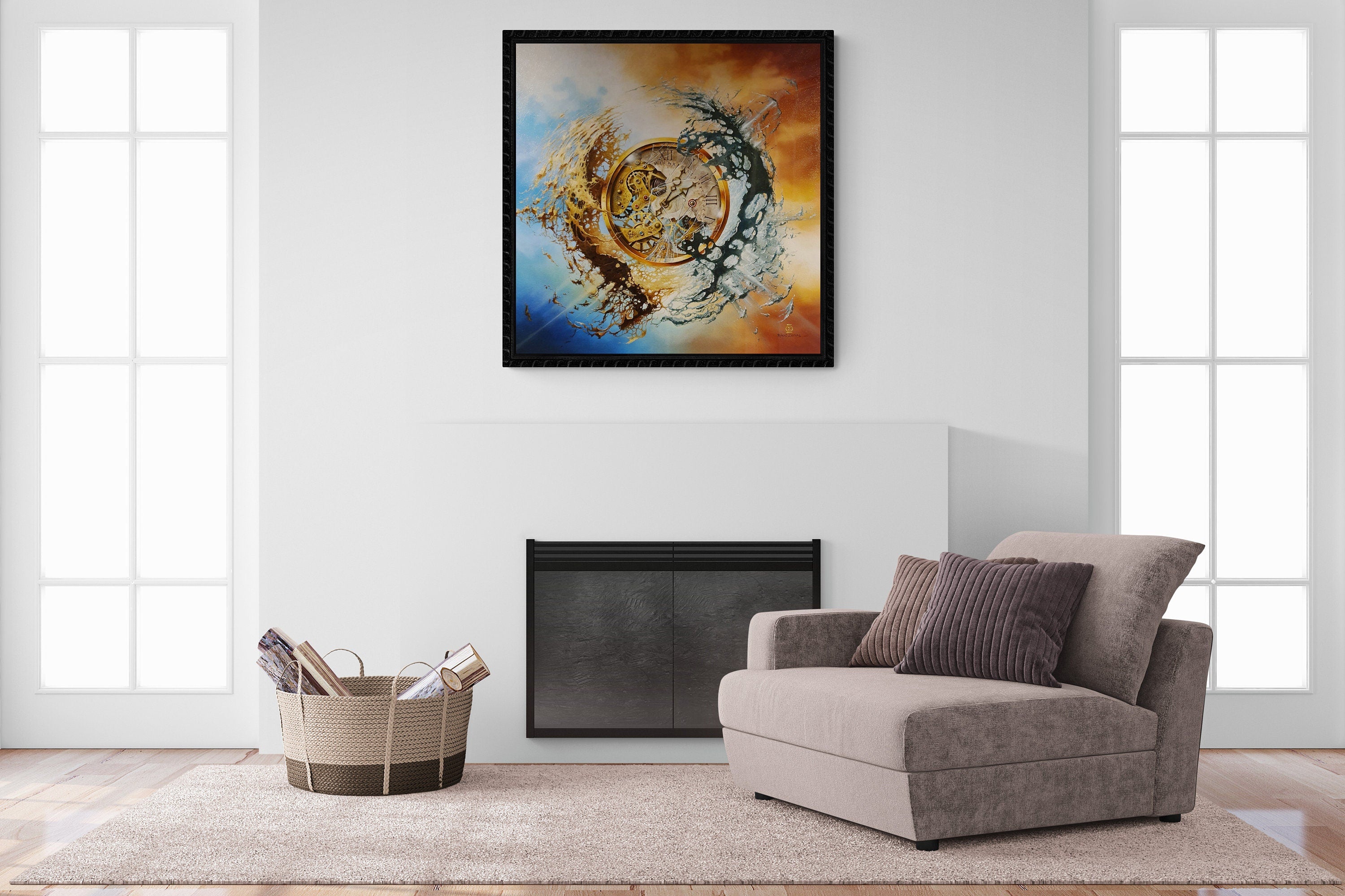 Modern Large Luxury Wall Art Giclée Canvas Print of original oil painting "END OF TIME" by Robert Zietara | signed by the artist FOSHE ART
