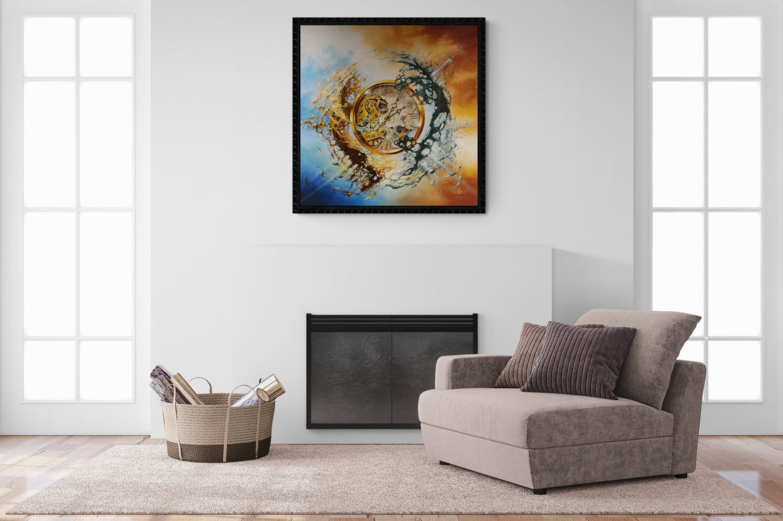 Modern Large Luxury Wall Art Giclée Canvas Print of original oil painting "END OF TIME" by Robert Zietara | signed by the artist FOSHE ART