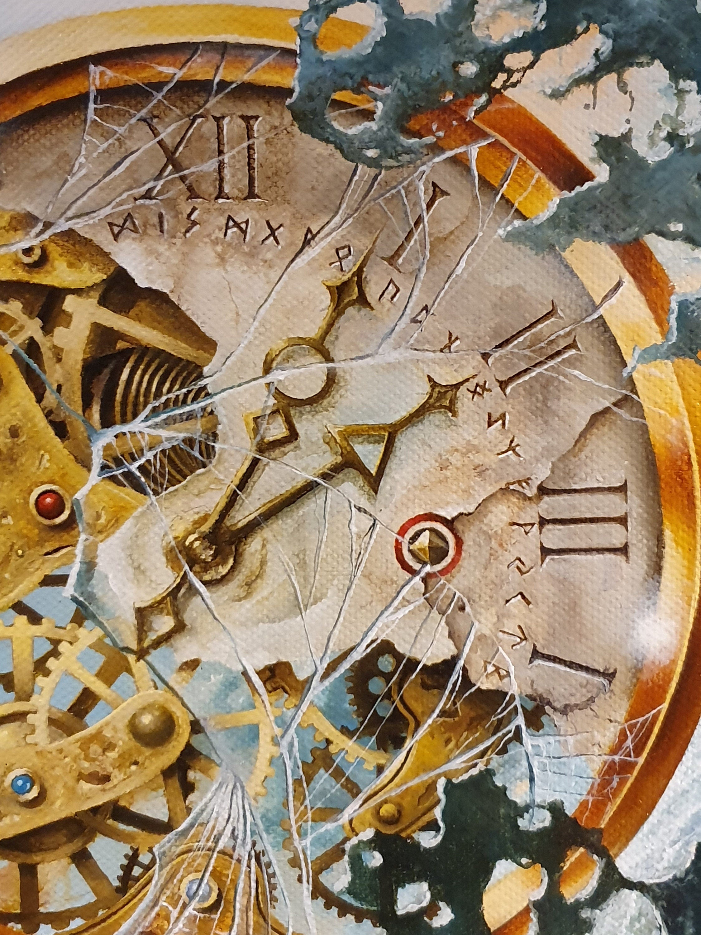 Modern Large Luxury Wall Art Giclée Canvas Print of original oil painting "END OF TIME" by Robert Zietara | signed by the artist FOSHE ART