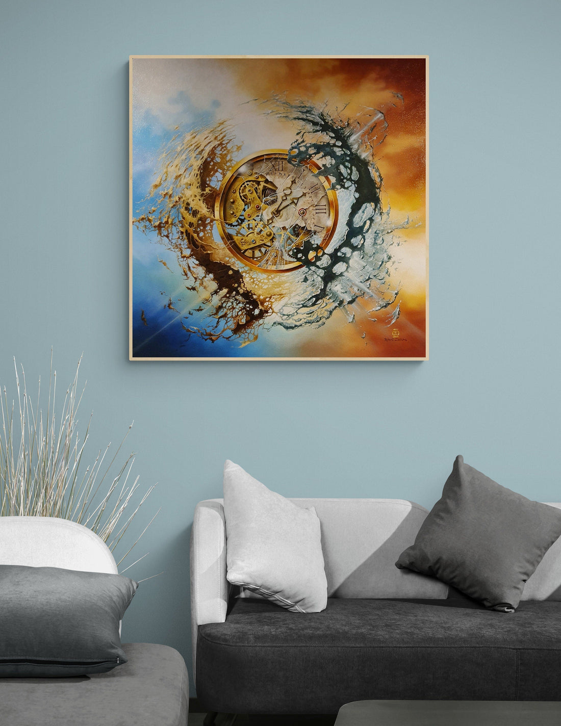 Modern Large Luxury Wall Art Giclée Canvas Print of original oil painting "END OF TIME" by Robert Zietara | signed by the artist FOSHE ART