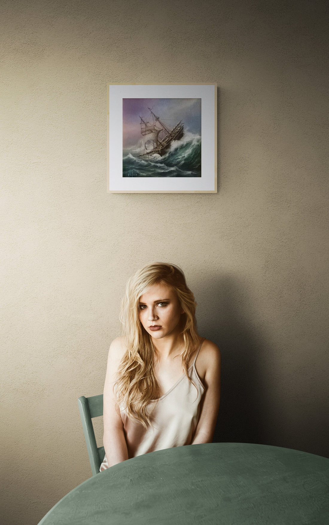 Tall Ship Art Print, Seascape Painting, Rough Sea Poster FOSHE ART
