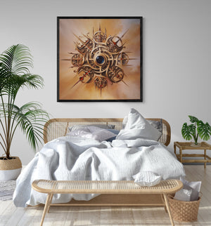 VEGVISIR Compass,  Viking Decor Art Prints of original painting, Extra large wall art