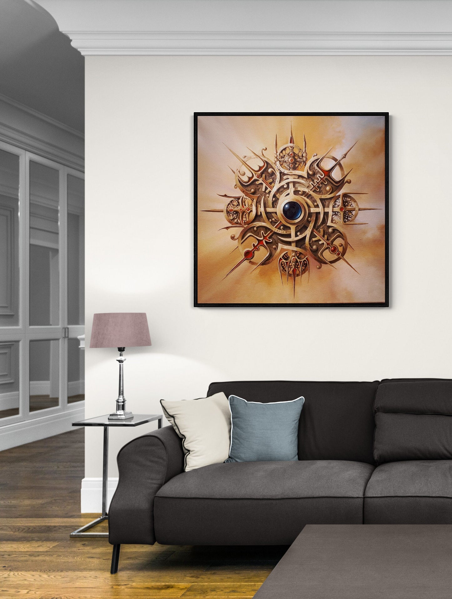 VEGVISIR Compass,  Viking Decor Art Prints of original painting, Extra large wall art