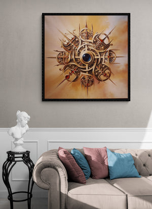 VEGVISIR Compass,  Viking Decor Art Prints of original painting, Extra large wall art