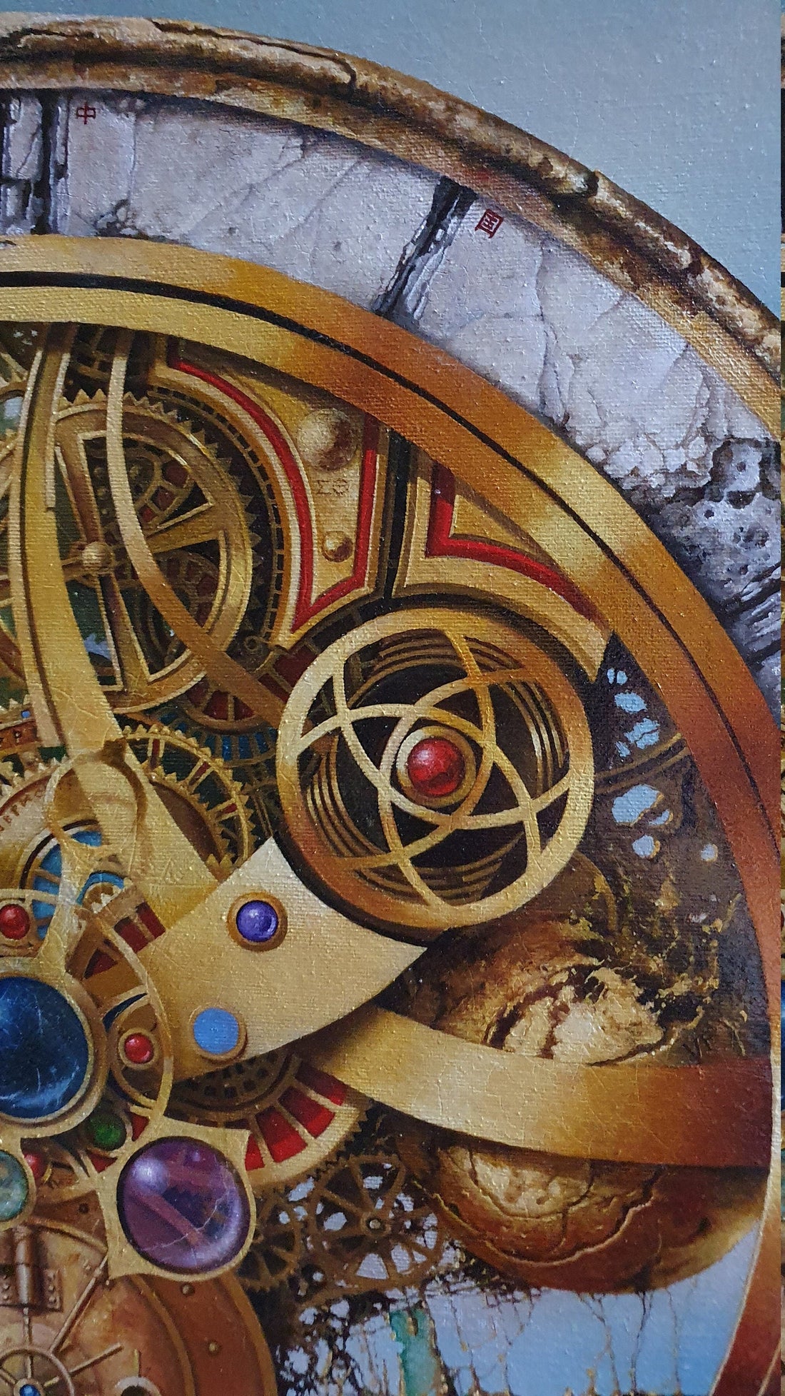 Mystery of Time Giclée, Surreal Clockwork Canvas Print, Abstract Art FOSHE ART