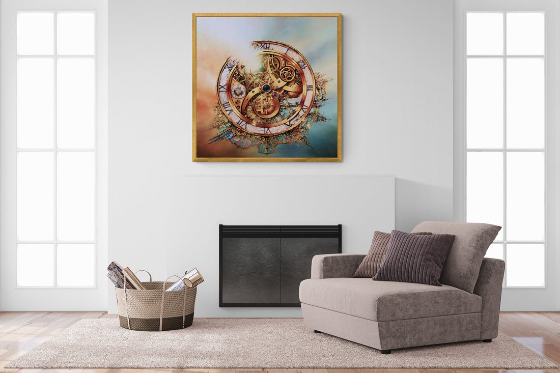 Modern Large Luxury Wall Art Giclée Canvas Print of original oil painting "MYSTERY OF TIME" by Robert Zietara | signed by the artist