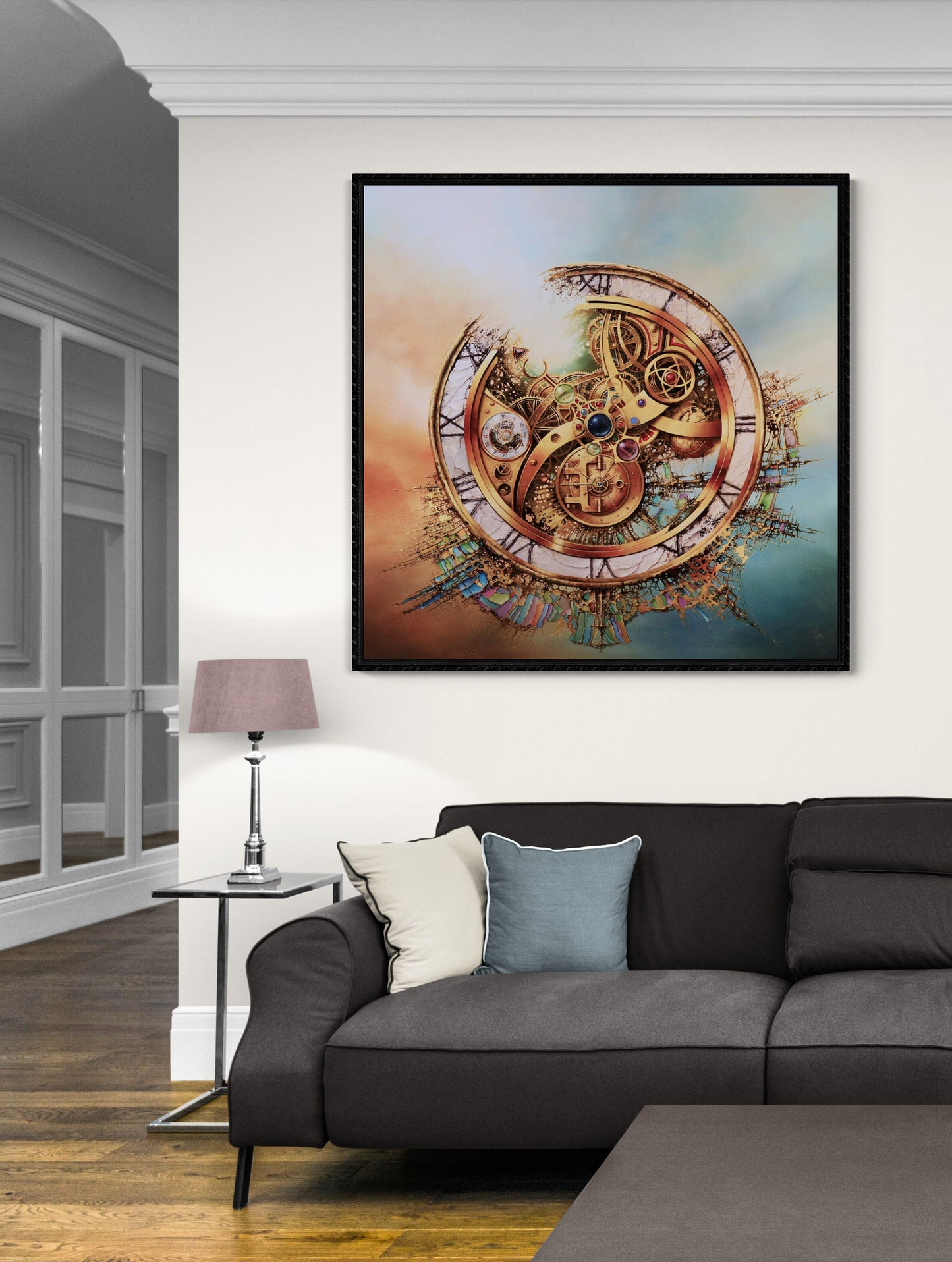 Modern Large Luxury Wall Art Giclée Canvas Print of original oil painting "MYSTERY OF TIME" by Robert Zietara | signed by the artist