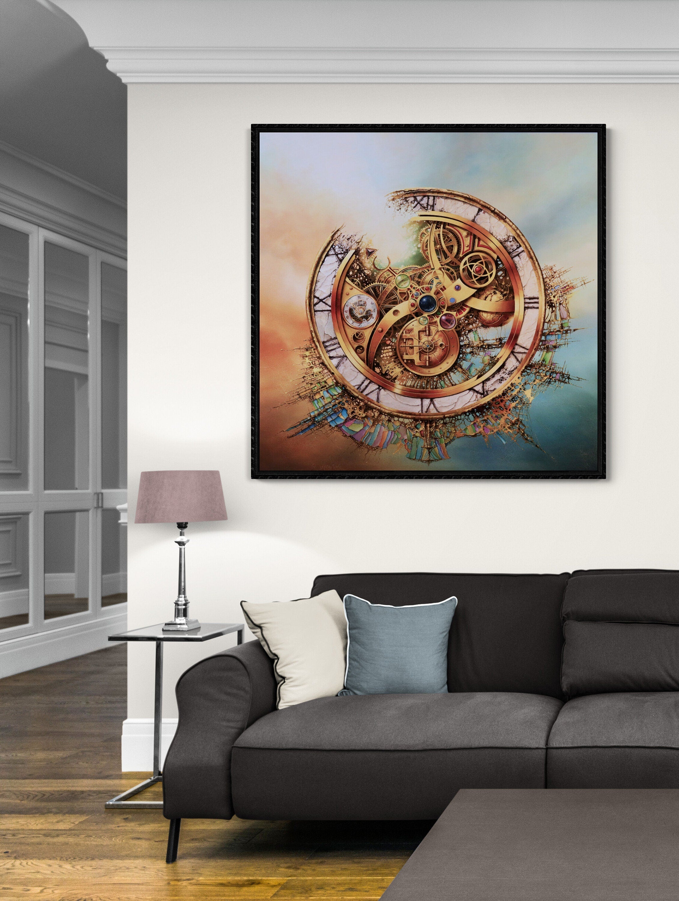 Modern Large Luxury Wall Art | Giclée Canvas Print of original oil painting "MYSTERY OF TIME" by Robert Zietara | signed by the artist FOSHE ART