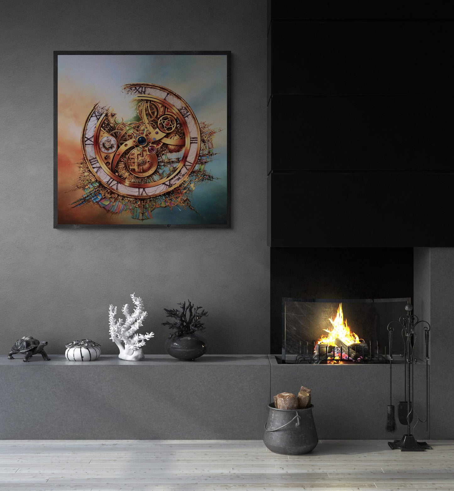 Modern Large Luxury Wall Art Giclée Canvas Print of original oil painting "MYSTERY OF TIME" by Robert Zietara | signed by the artist
