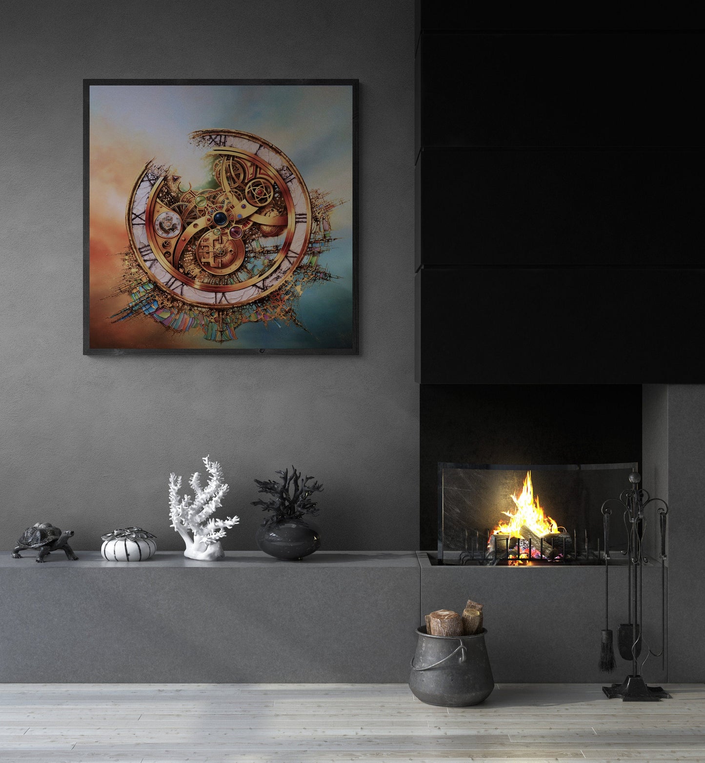 Modern Large Luxury Wall Art | Giclée Canvas Print of original oil painting "MYSTERY OF TIME" by Robert Zietara | signed by the artist FOSHE ART