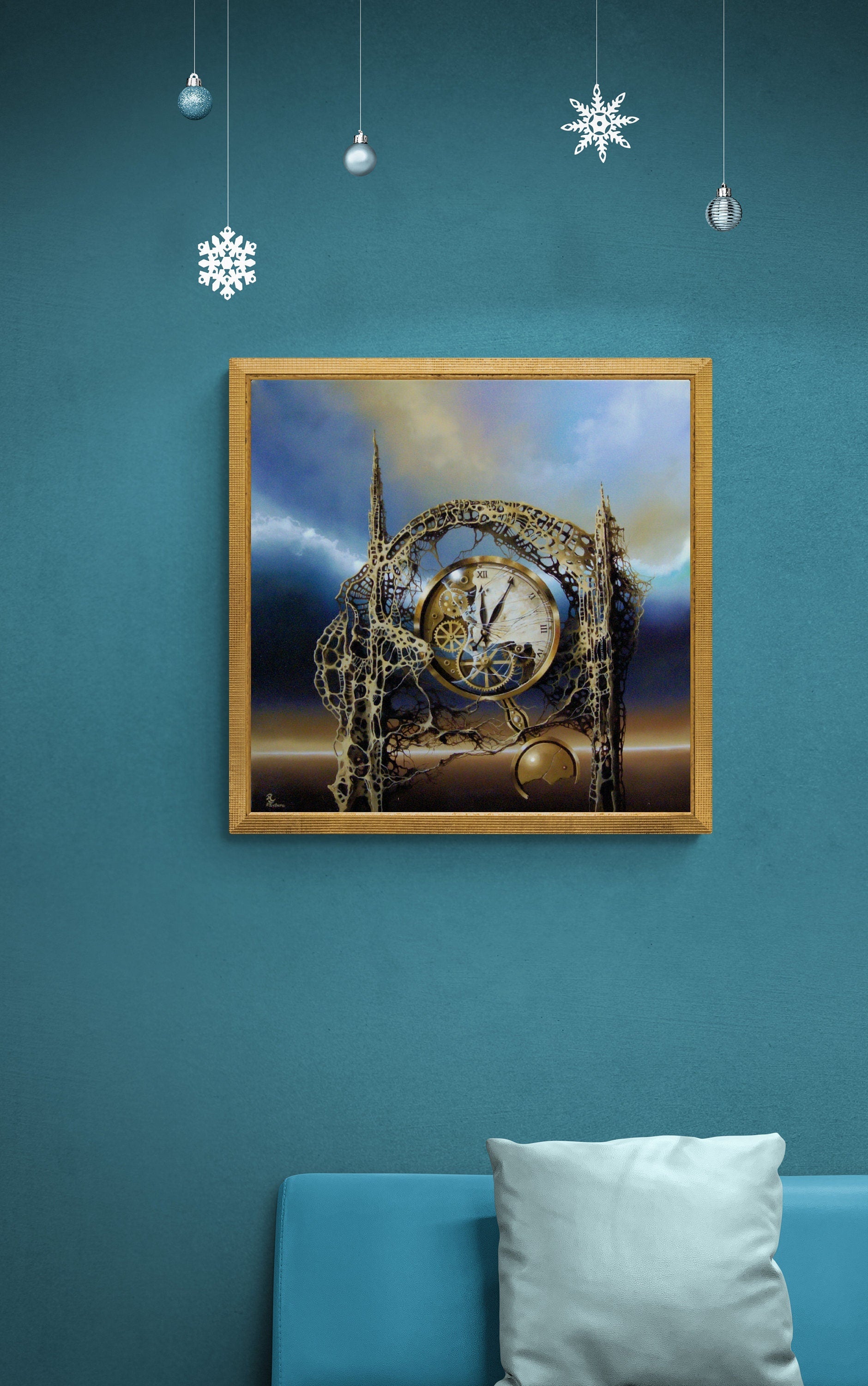 Time Gate Surreal Clock Giclée Canvas Print | Modern Home Decor FOSHE ART