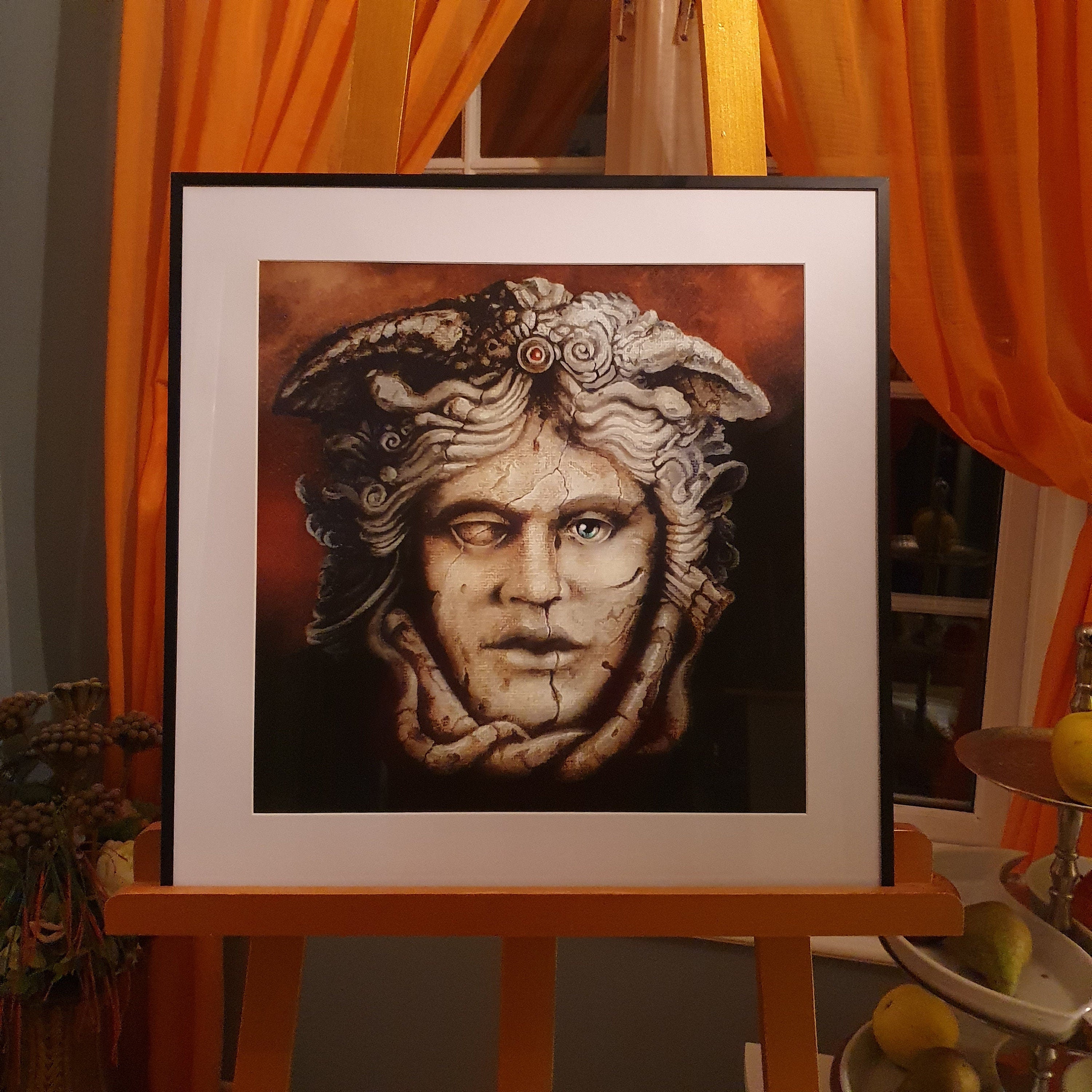 MEDUSA Giclée Fine Art Print of Mythical Creature from original oil painting modern home decoration gift idea for Greek mythology lovers