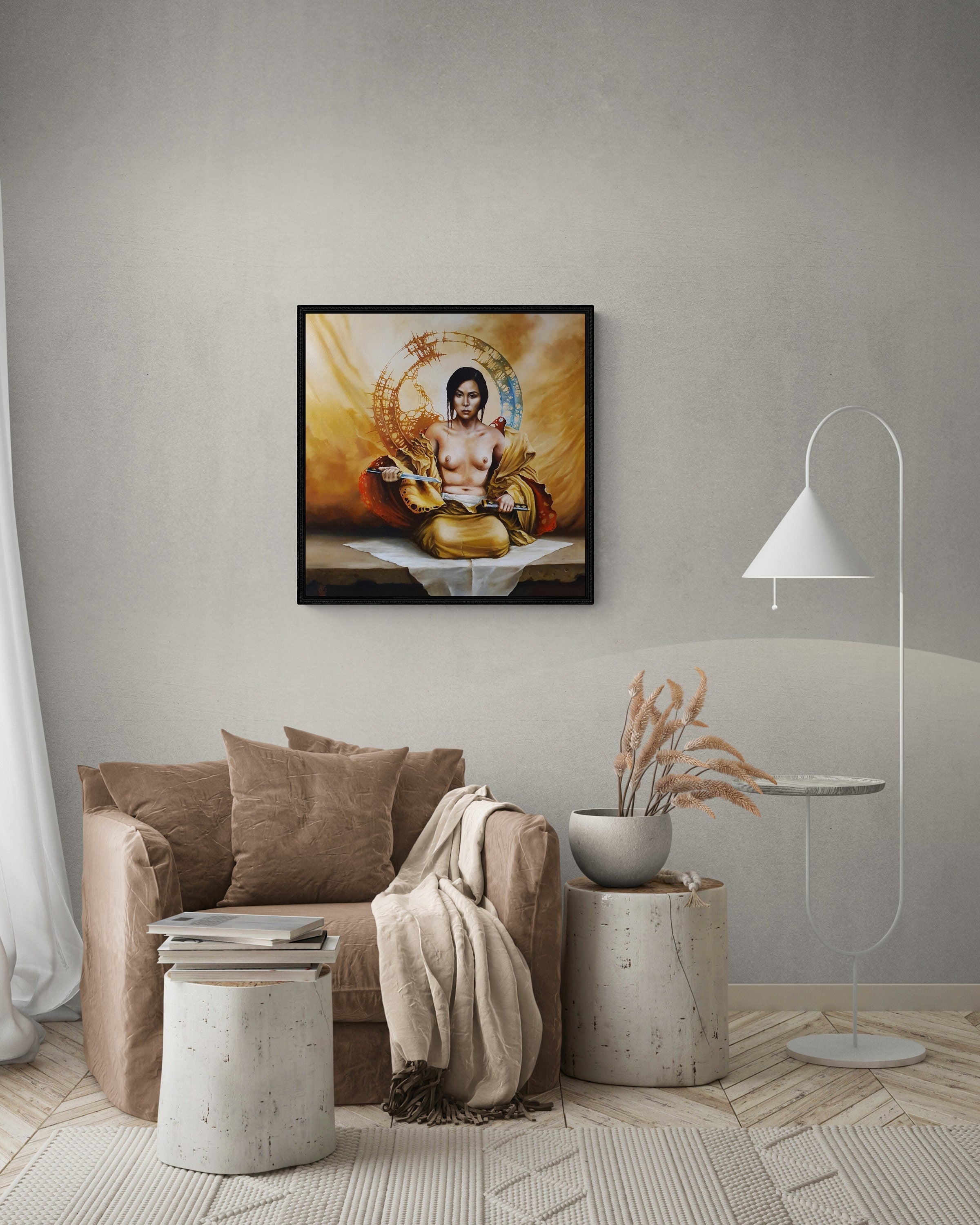 Japanese Sensuality Art Print | Archival-Quality Portrait of Japanese Woman | Unique Asian Home Decor | Elegant Wall Art | Original Artwork FOSHE ART