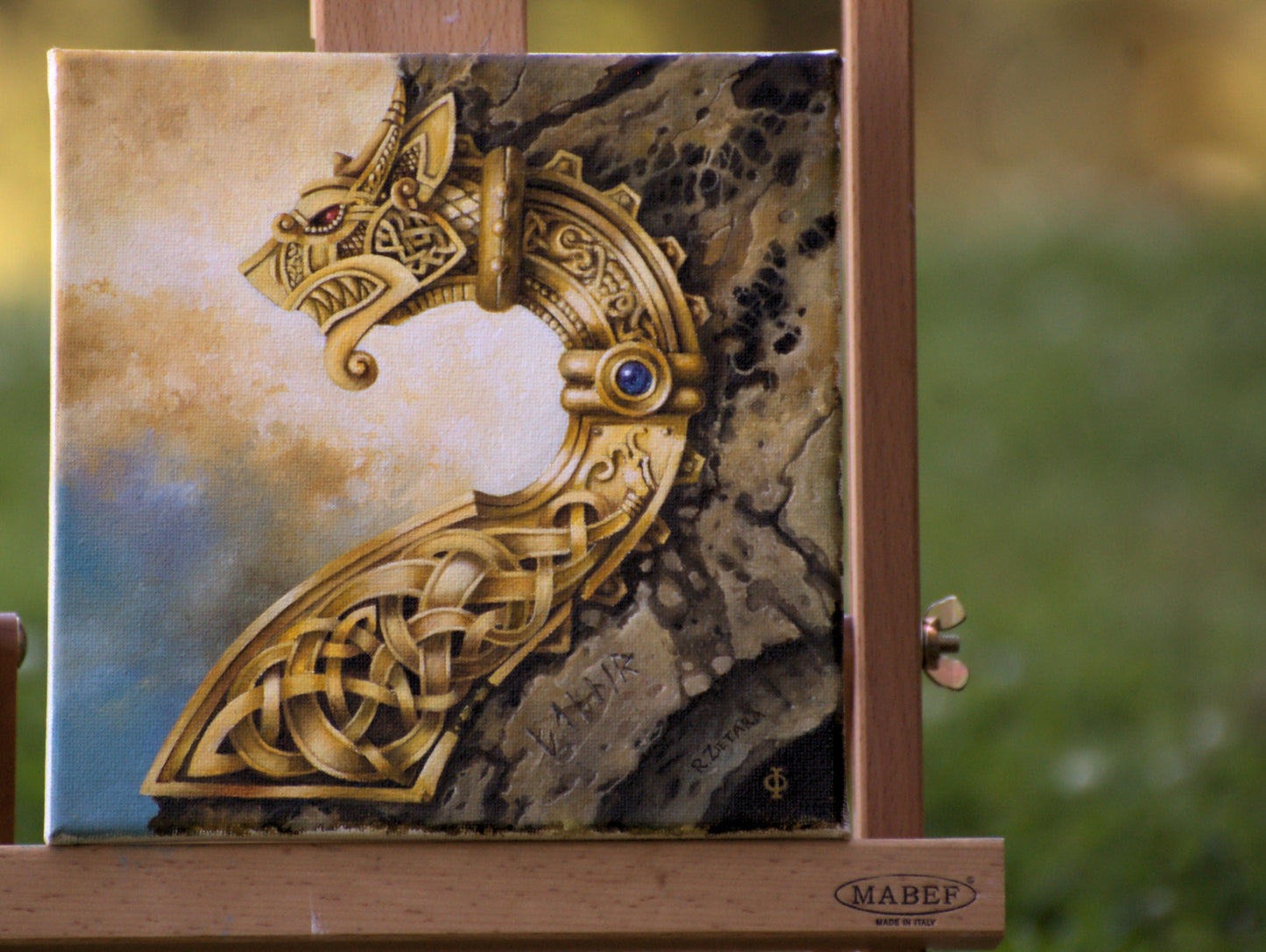 FAFNIR Giclée Art Print of original oil painting on FineArt paper | Viking Dragon | Norse Mythology, Nordic Symbols, modern home decoration FOSHE ART