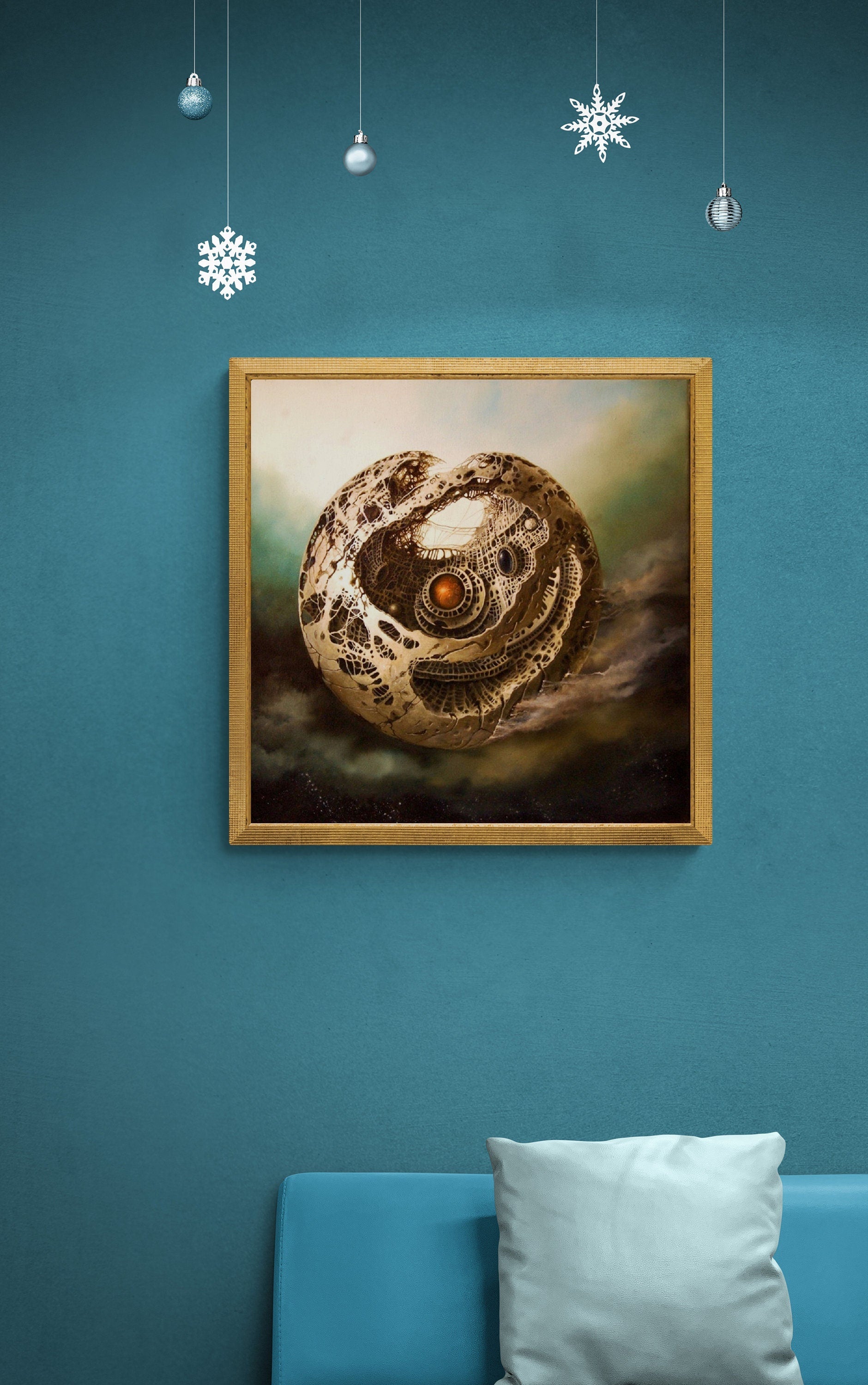 SECRET IN the SKY | Giclée Art Print from original oil painting signed by artist | Modern home decoration | Surrealist print | luxury gift FOSHE ART