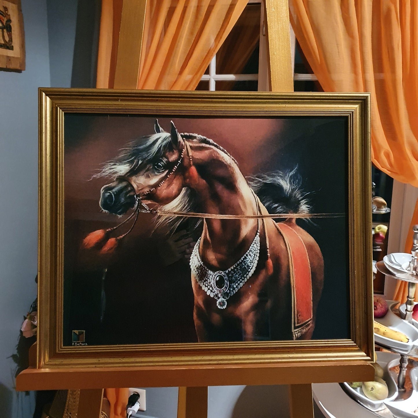 Brown Arabian Horse Fine Art Print, Original Oil Painting by Robert Zietara, Modern Home Decor & Gift for Horse Lovers