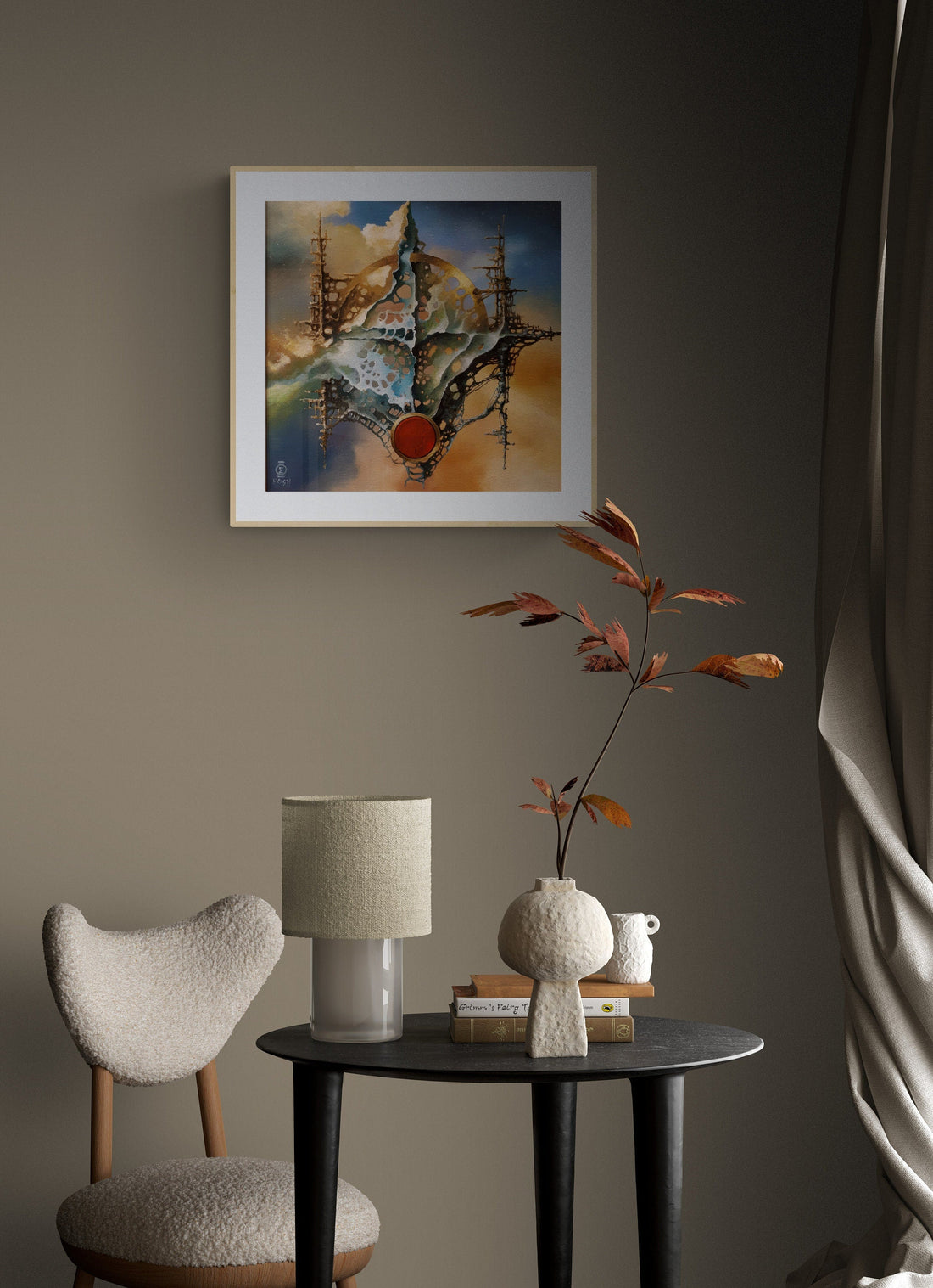 the JOY WITH STRUCTURE | Fine art print from original oil painting | Modern home decoration | Gift idea for surreal art lovers FOSHE ART