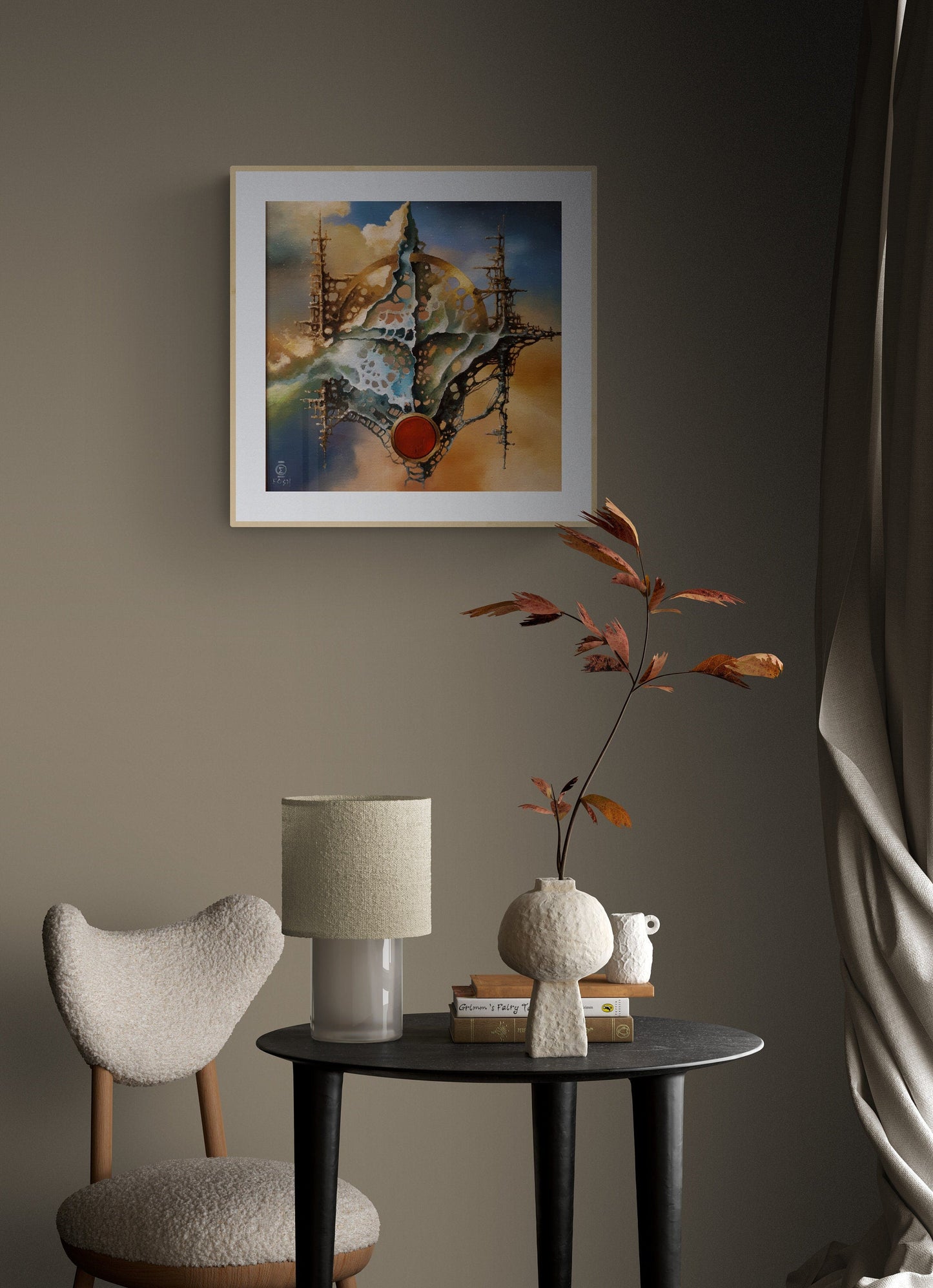 the JOY WITH STRUCTURE | Fine art print from original oil painting | Modern home decoration | Gift idea for surreal art lovers FOSHE ART