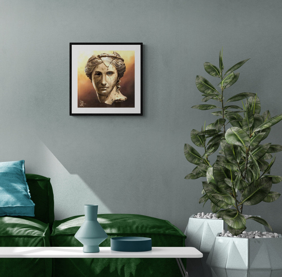 CYPRUS LOVE Fine art Aphrodite print of original oil painting by Robert Zietara | Modern home decoration | Gift idea for Greek mythology fan FOSHE ART