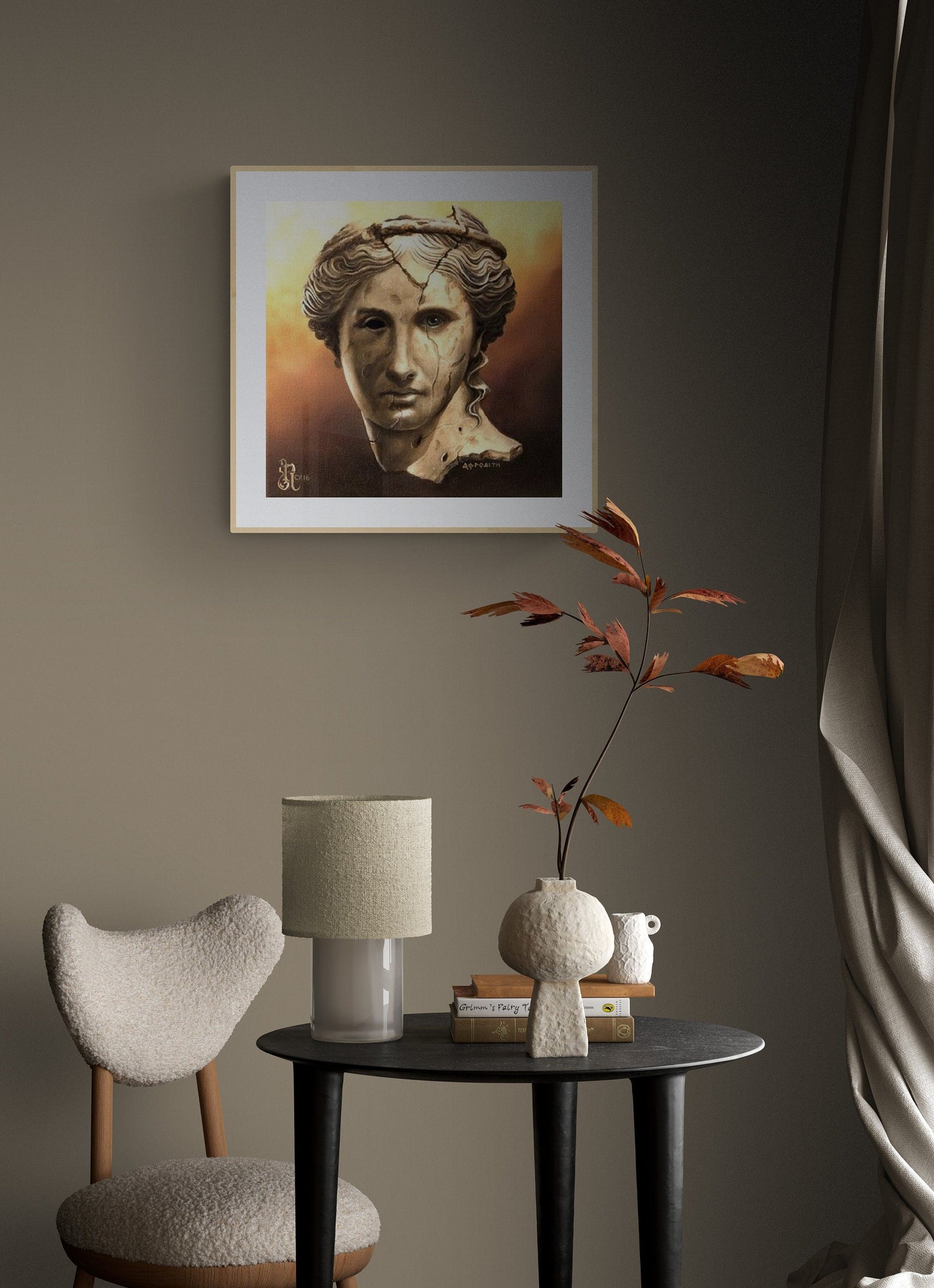 CYPRUS LOVE Fine art Aphrodite print of original oil painting by Robert Zietara | Modern home decoration | Gift idea for Greek mythology fan FOSHE ART