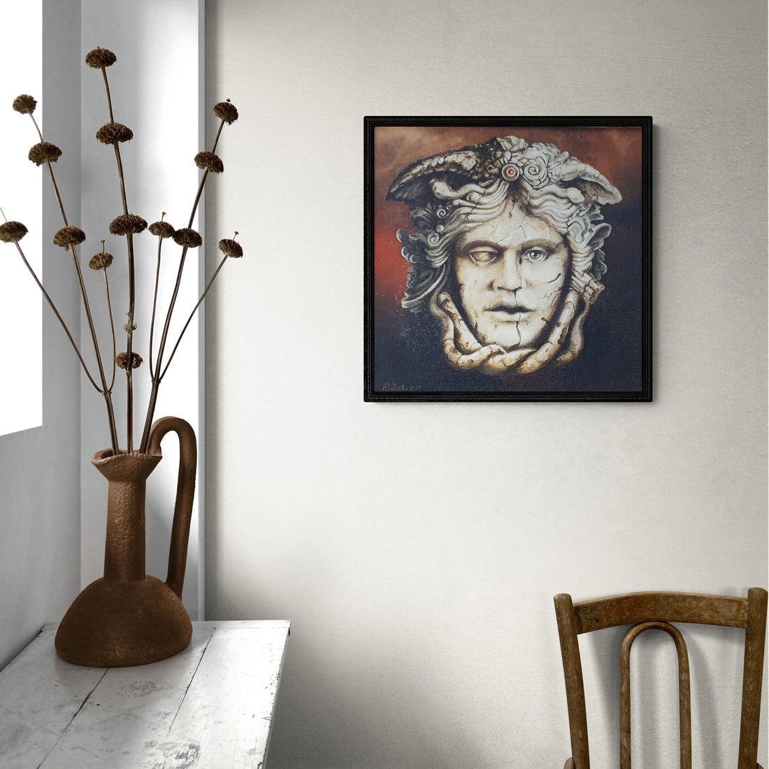 MEDUSA Giclée Fine Art Print of Mythical Creature from original oil painting modern home decoration gift idea for Greek mythology lovers FOSHE ART