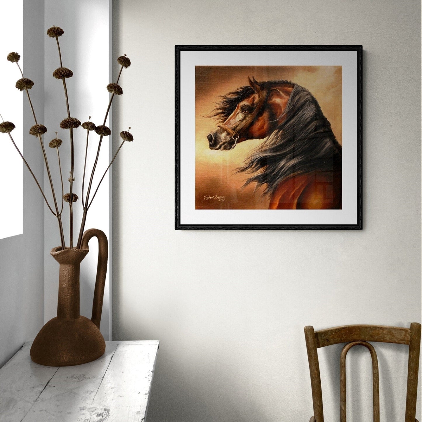 OMORFI | fine art print from original oil painting | horse photo | equestrian print | equestrian decor | High Definition Print FOSHE ART