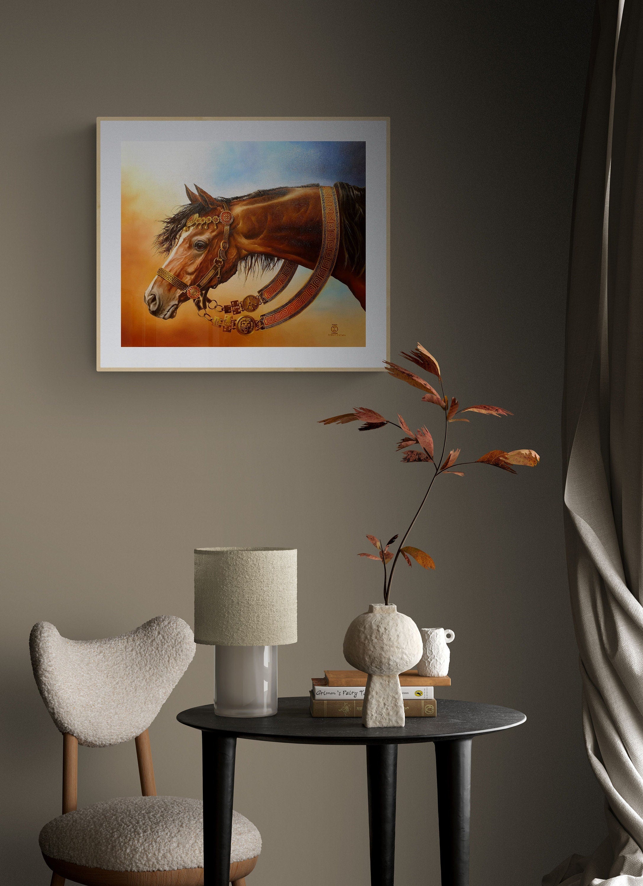 Bucephalus Fine Art Print: Alexander the Great's Horse, Modern Home Decor FOSHE ART