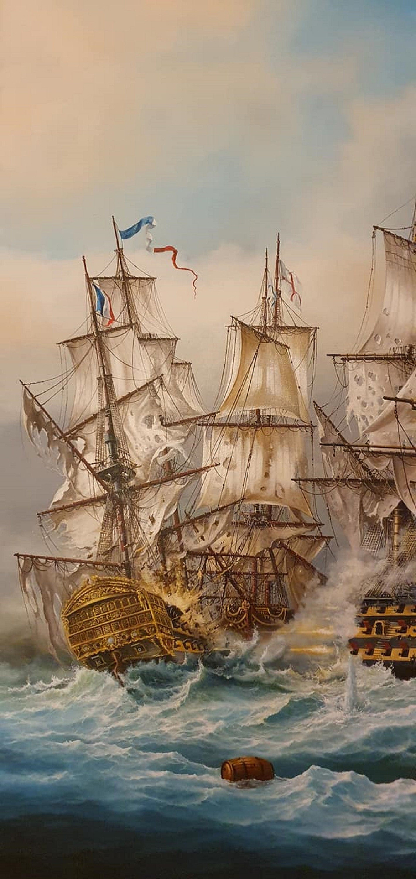 Battle-of-Trafalgar-Historical-Painting-Giclee-Print-Large-Canvas-HMS Victory-Naval History-Singed by artist-Lord Nelson-oil-painting-ship-seascape-artwork