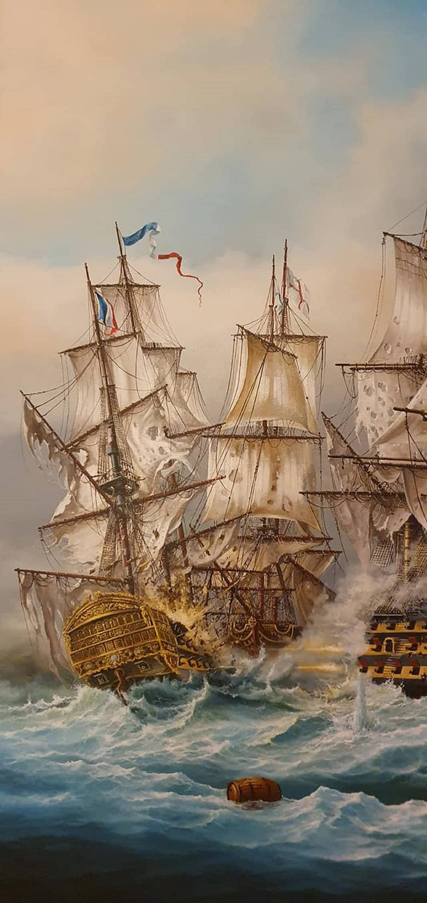 Battle of Trafalgar | Robert Zietara| Canvas Print | HMS Victory Tall Ship Art FOSHE ART